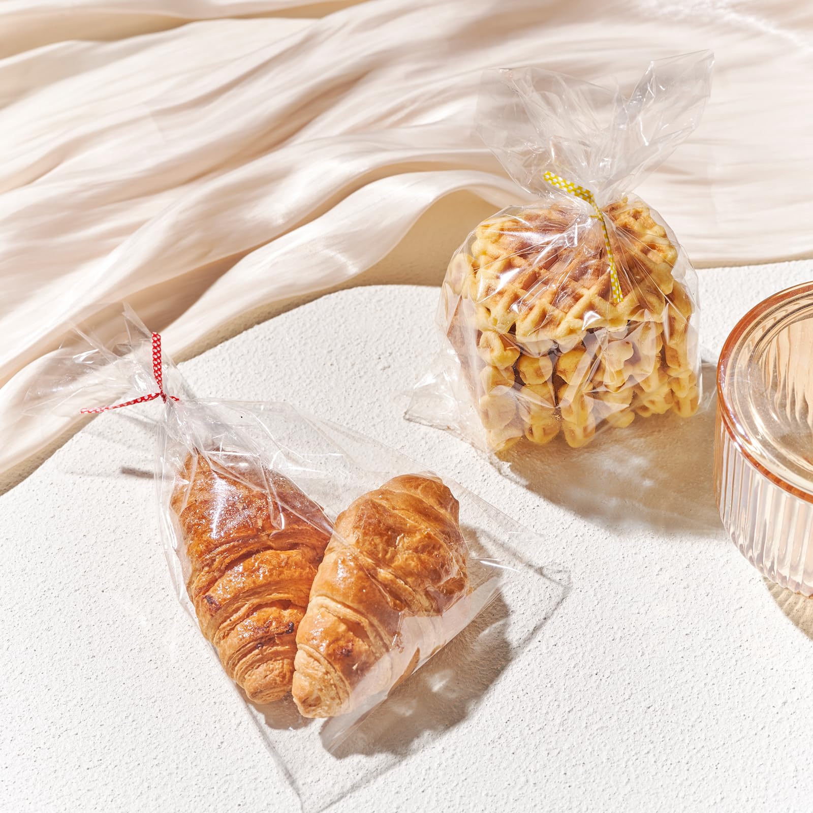 200 Pcs Transparent Clear Cellophane Bags 6X9 Inches, Clear Treat Bags With Ties For Cookie Bags Resealable Cellophane Bag For P
