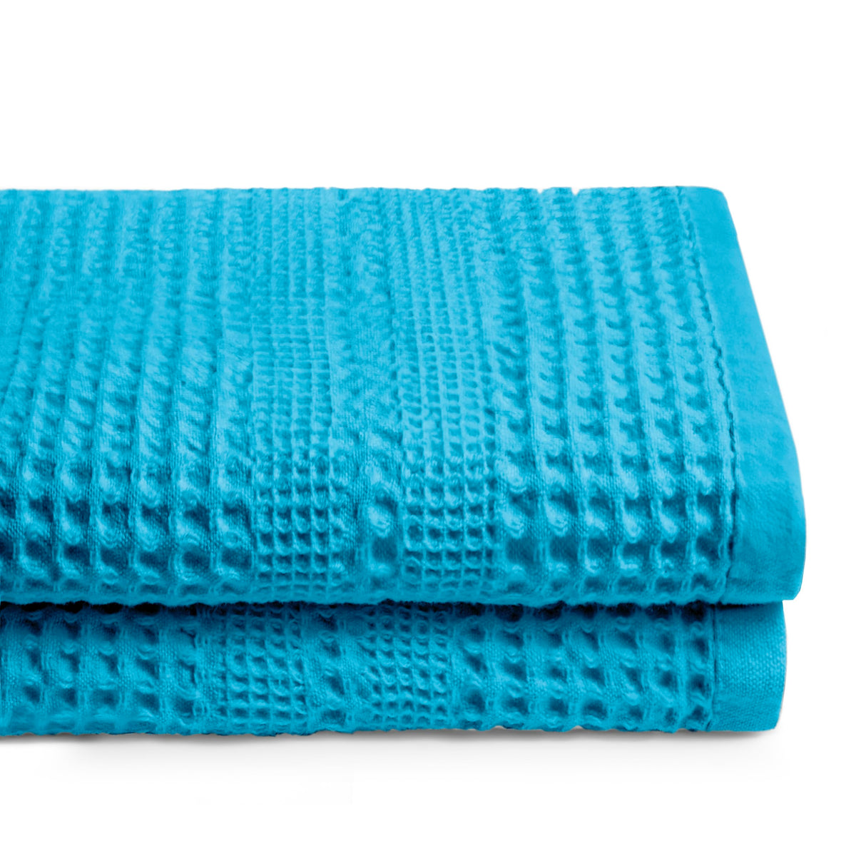 Gilden Tree Waffle Towels Quick Dry Lint Free Thin, Bath Towel 2 Pack, Classic Style (Aqua)