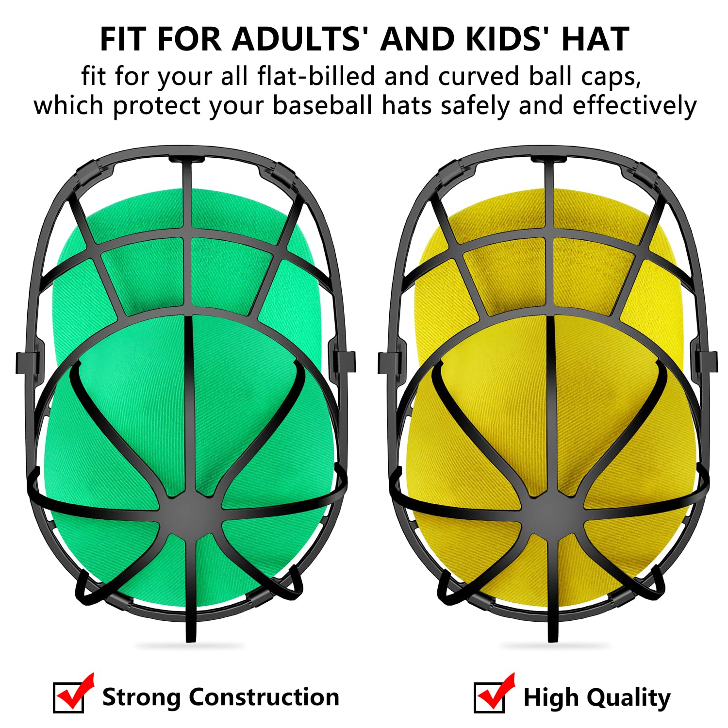 Coopache 4 Pack Hat Washer For Baseball Cap Washer Cage For Washing Machine,Ball Cap Washing Frame Hat Cleaner Holder Protector