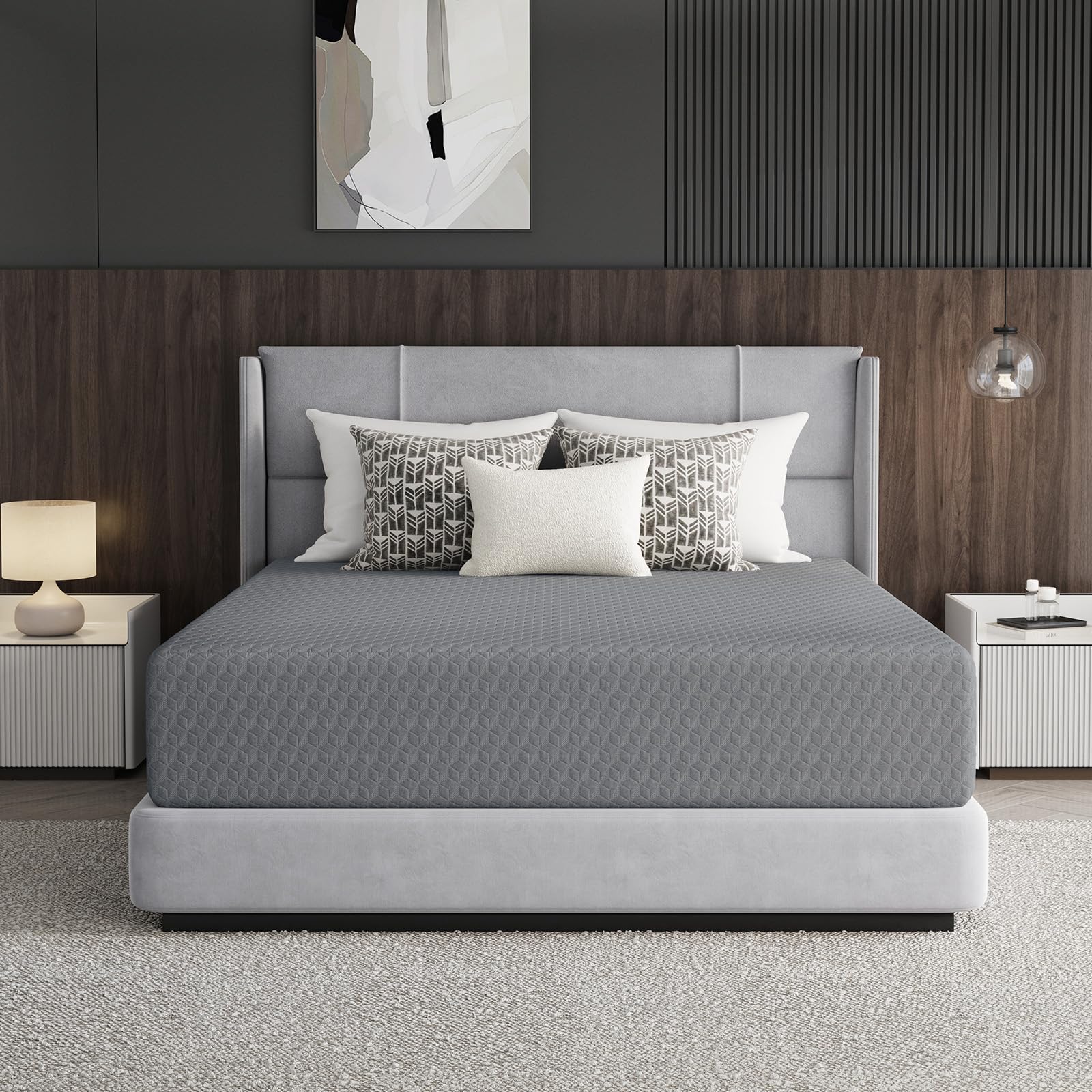 Novilla 14 Inch Queen Size Mattress, Cooling Memory Foam Mattress Queen with Enhanced Airflow, Pressure Relief & Durable Support