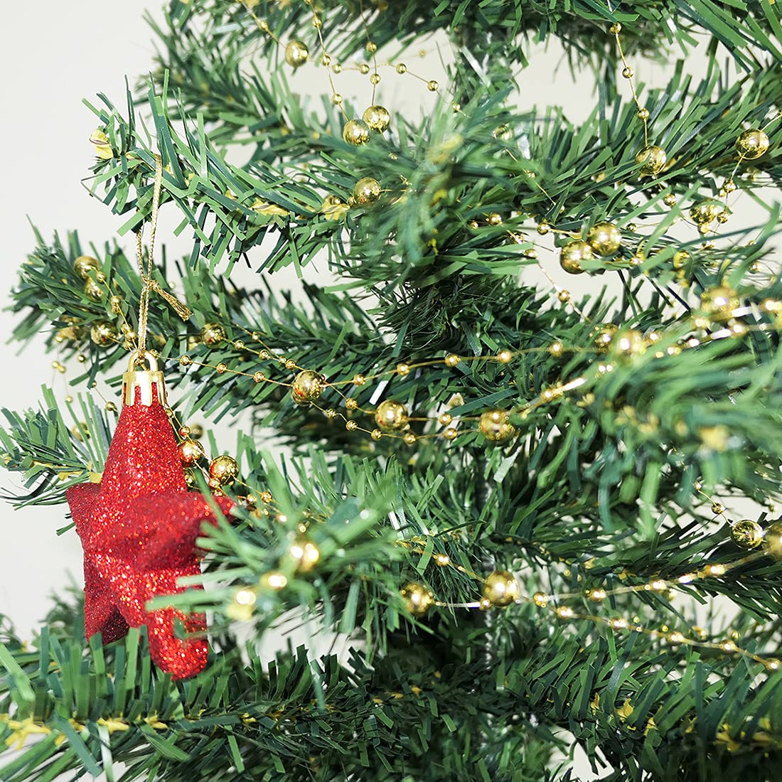 HADDIY Christmas Tree Beads Garland,66 Feet Gold Pearl Strands Chain Sparkle for Christmas Tree Decoration and Crafts