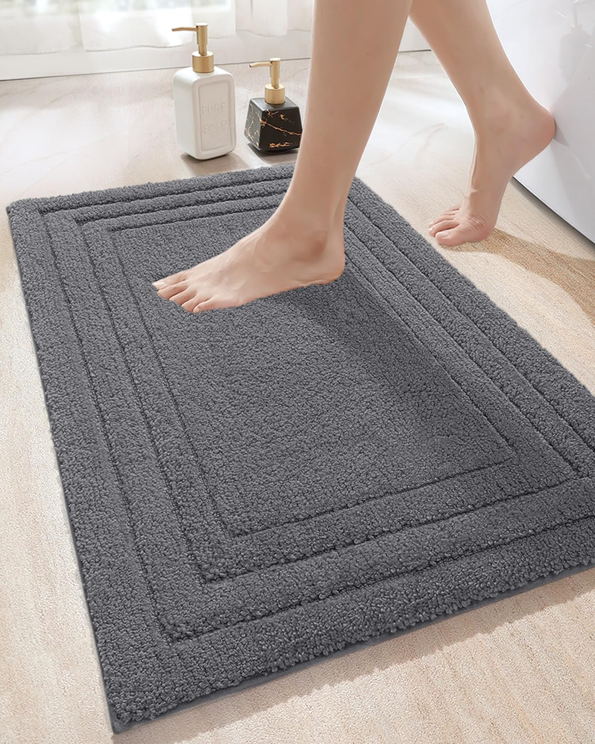 Dexi Bathroom Rug Mat 32X20, Ultra Soft Absorbent Mats, Non Slip Washable Shower Floor Rugs, Quick Dry Microfiber Bathmat For Tu