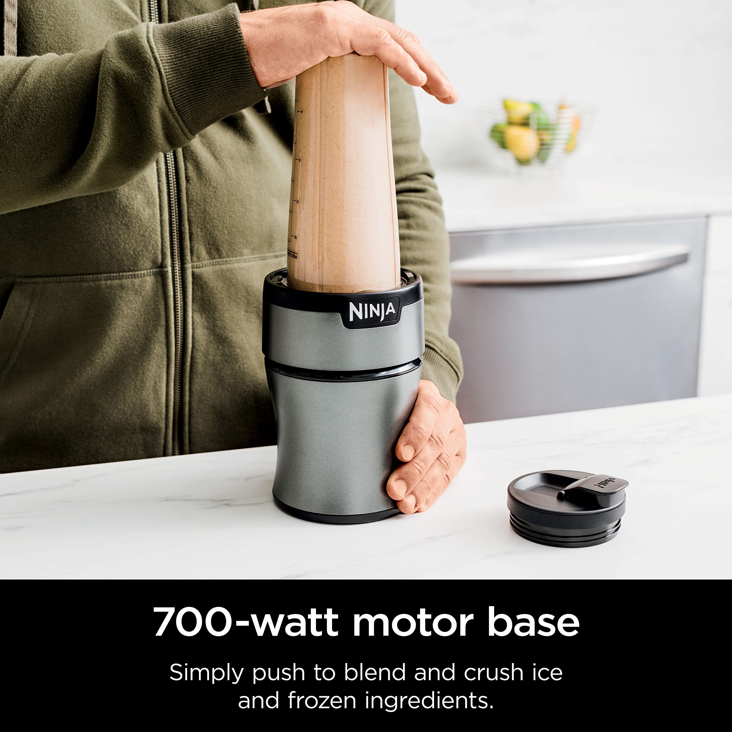 Ninja Bn300C, Personal Nutri-Blender With Ice-Crushing Technology, Black/Silver, 700W