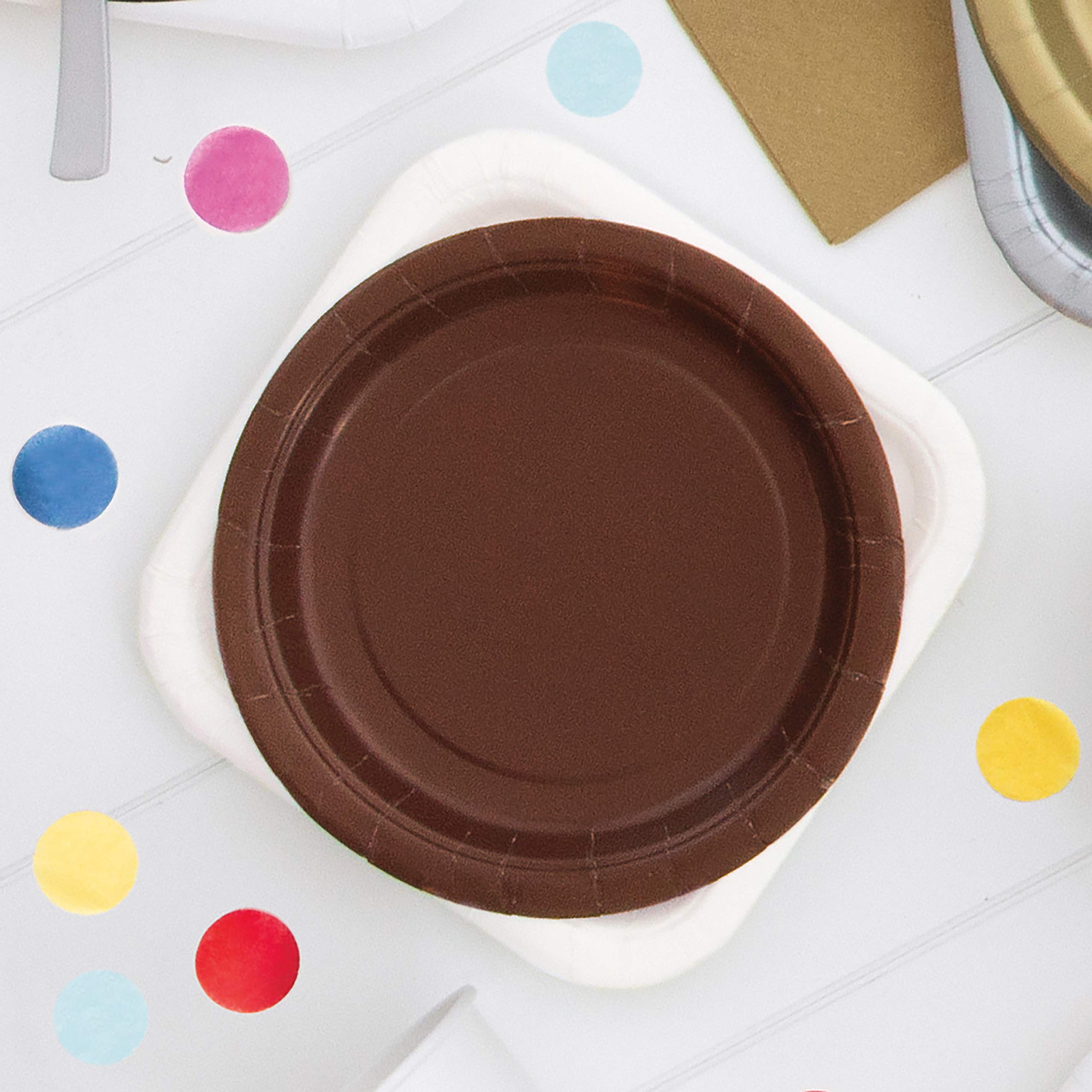 White Square Disposable Paper Dessert Plates - 7'', 16 Pieces - Perfect For Parties, Weddings, Holidays & More