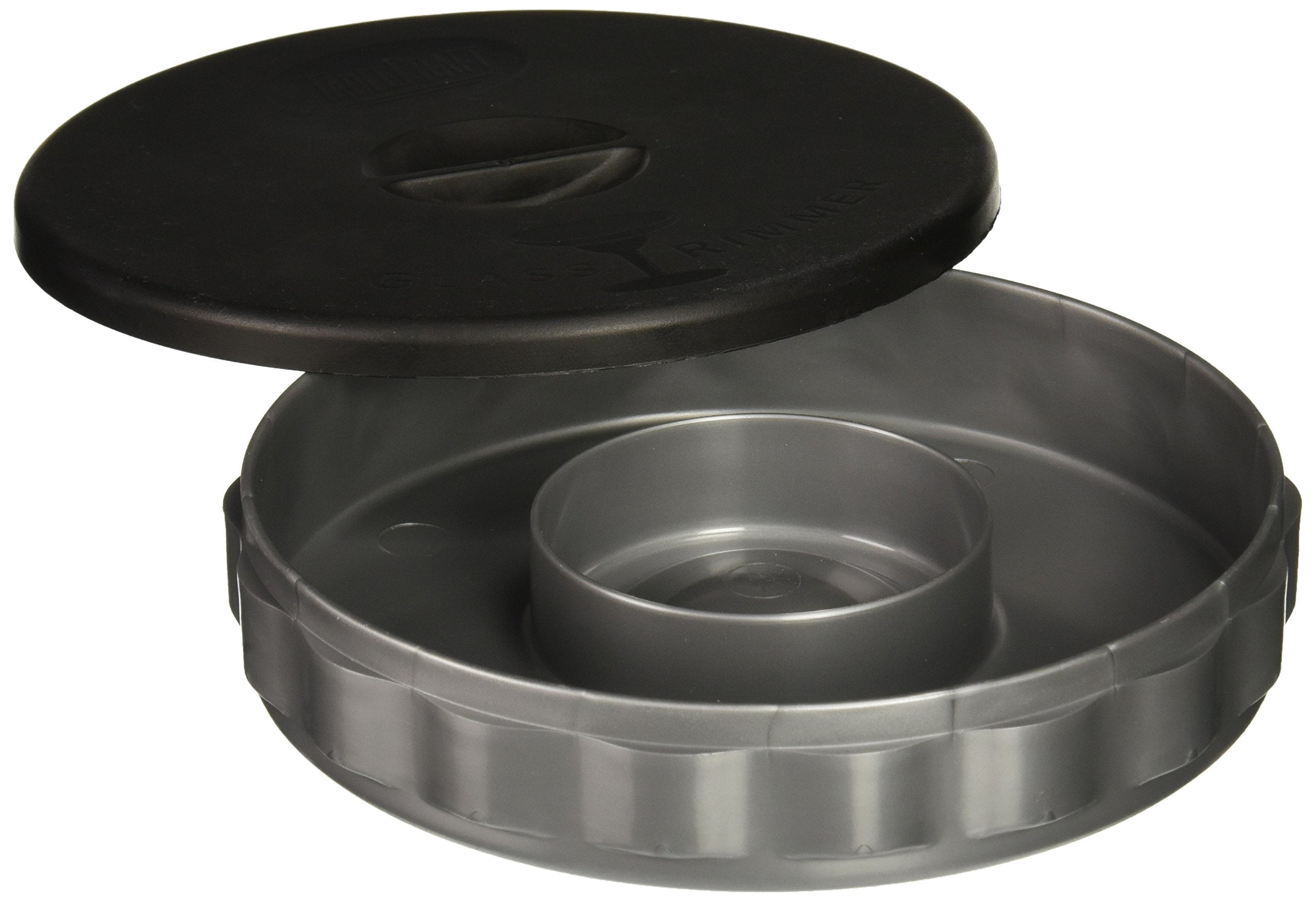 Tablecraft 2 Piece Glass Rimmer Tray With Non-Slip Top, Silver/Black