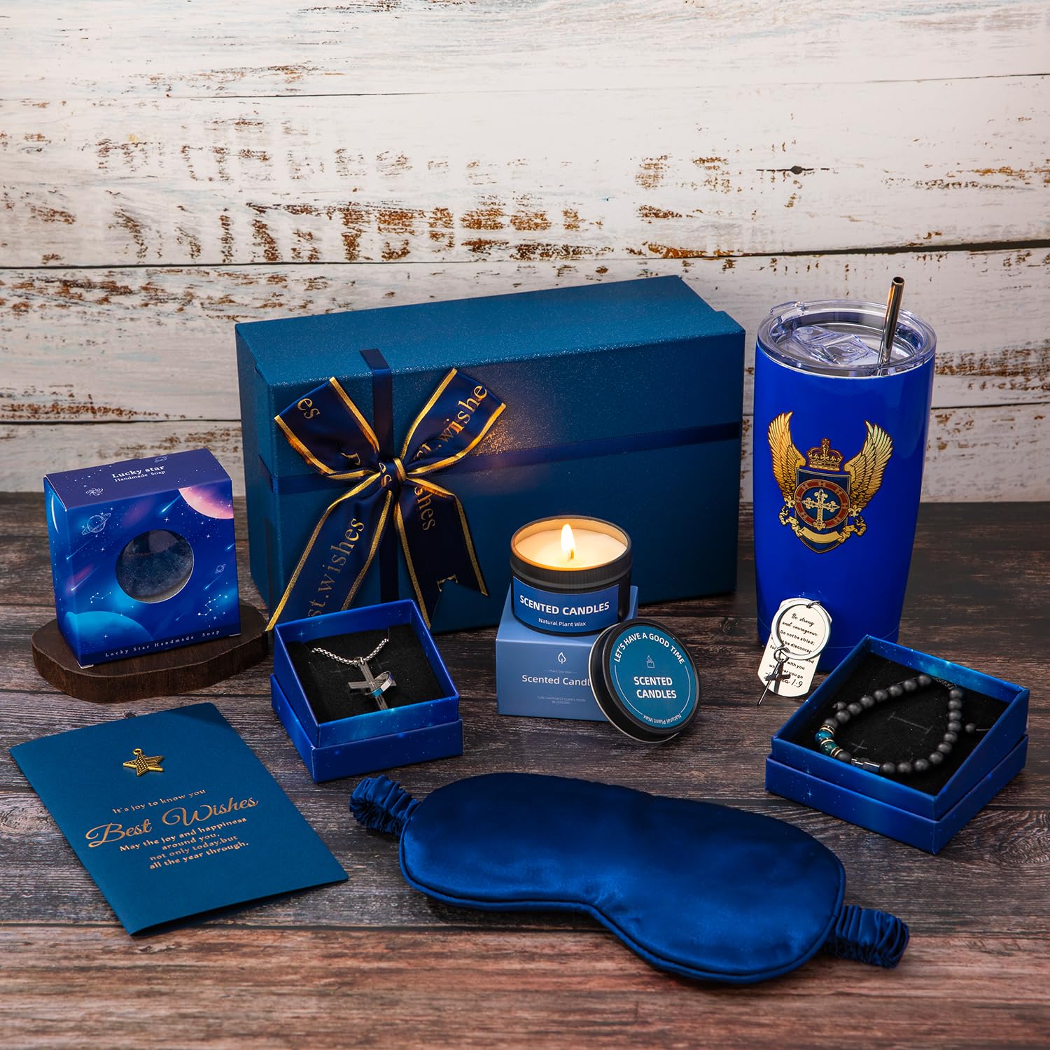Joyofun Birthday Gifts For Men,Blue Man Premium Gifts Basket Ideas Set For Him,Men'S Birthday Gift Box Presents For Dad, Husband