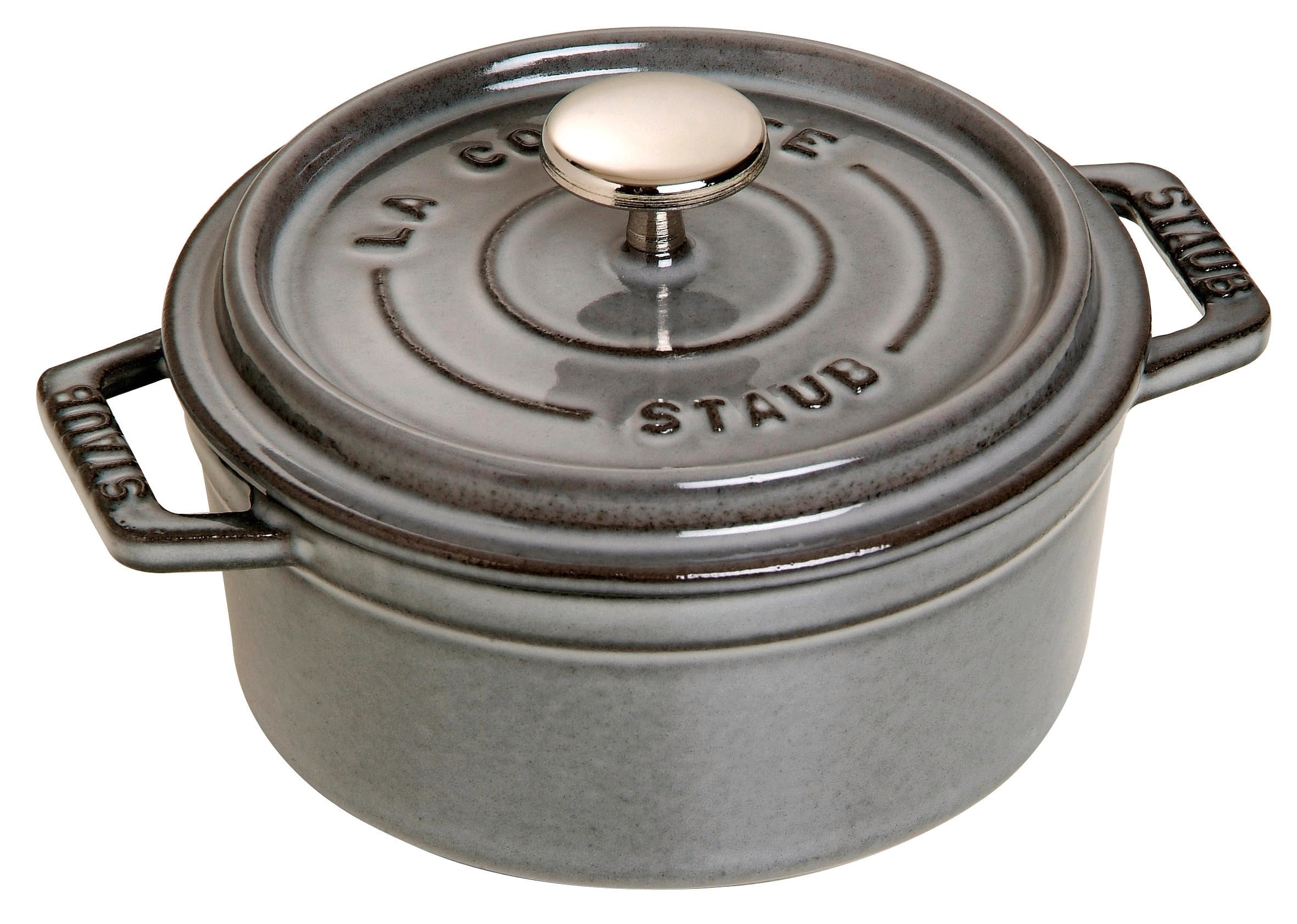 Staub 1101218 Round Cocotte Pot - 12 Cm - Graphite Grey