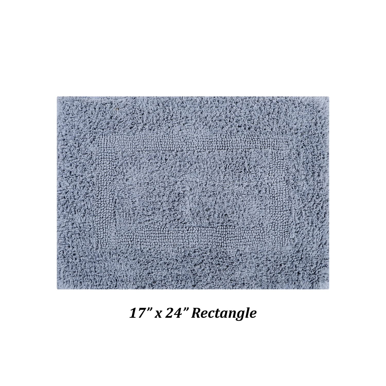 Better Trends 100% Cotton Lux Collection Bath Mats, Silver Bath Mat - Tufted, Reversible & Absorbent & Machine Washable Bath Mat