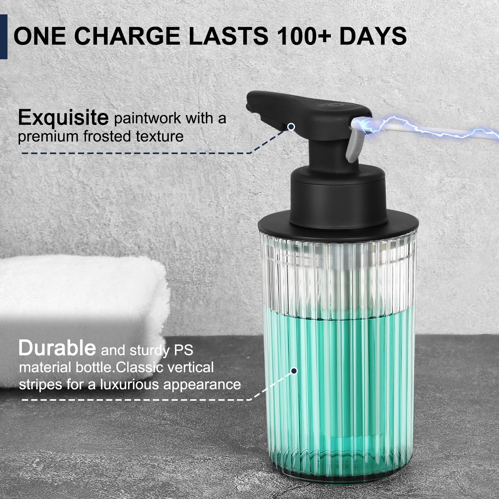 Phneems Automatic Soap Dispenser Foaming Hand Free Soap Dispenser Foam Rechargeable Touchless Soap Dispenser Smart Electric Auto