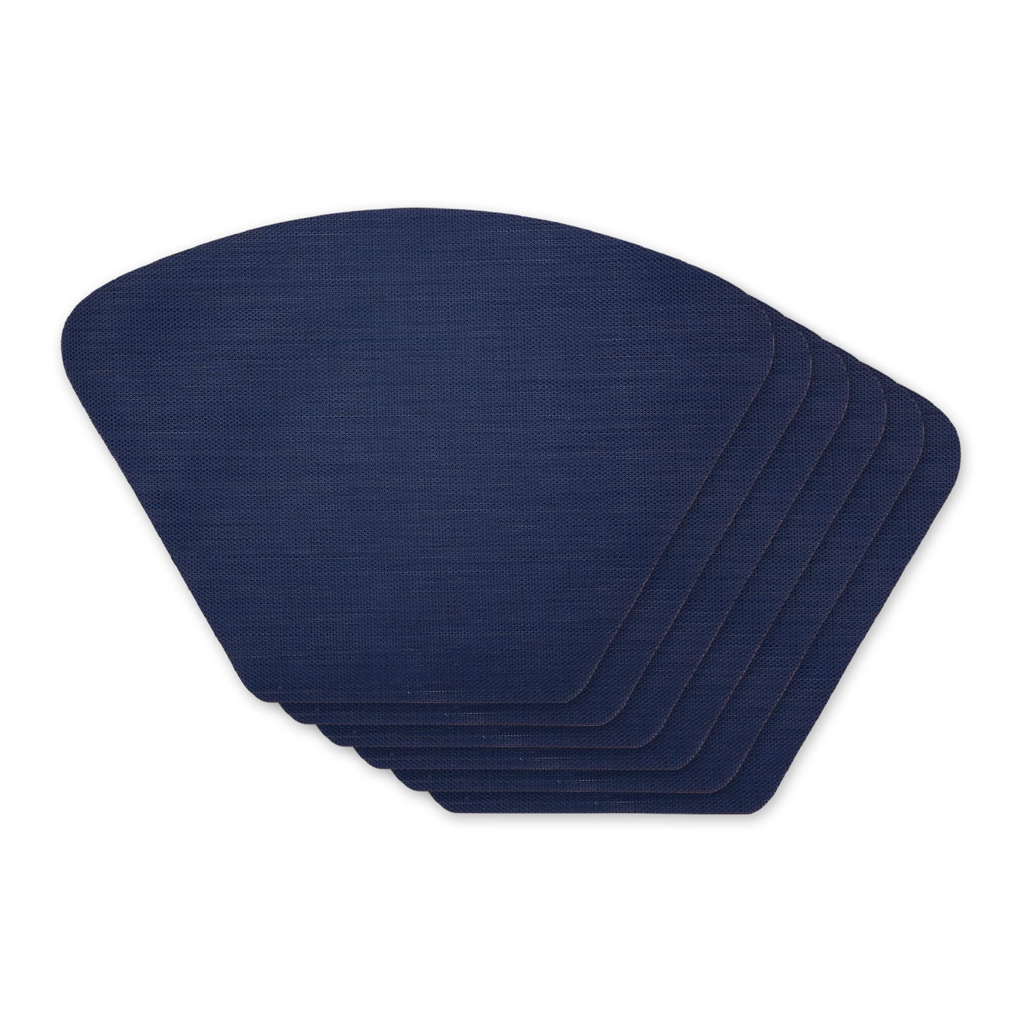 NAUTICAL BLUE SOLID ROUND TABLE PLACEMAT SET/6