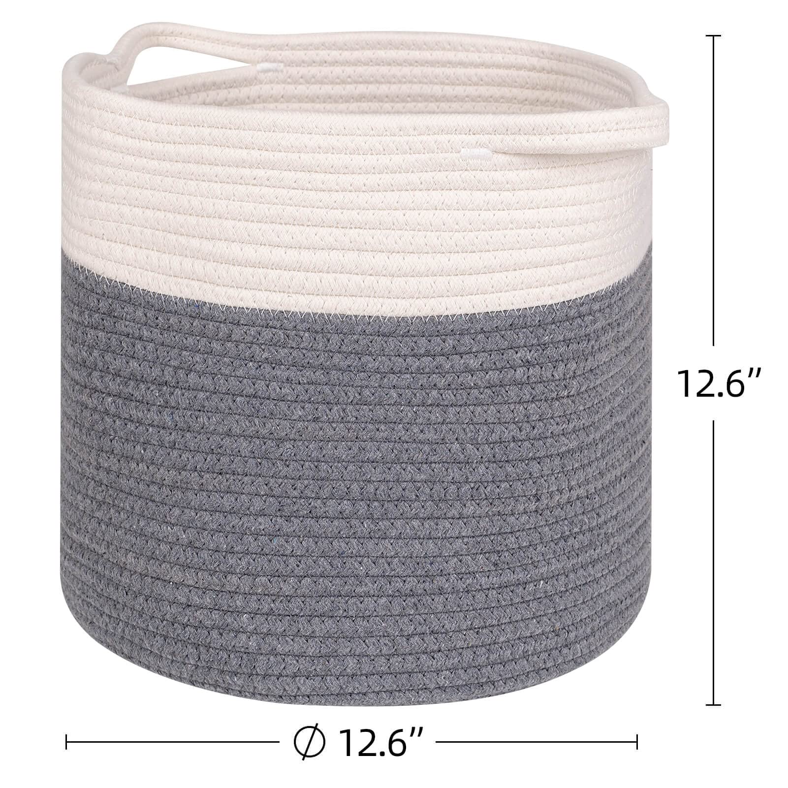 voten Cubes Baskets Bins for 13x13 Cube Organizer/Shelving Woven Baskets for Storage/Organizing 13x13 Storage Baskets Bins Cloth Closet Organizing Basket Bin 3 Packs 12.6x12.6?? Off White/Dark Gray