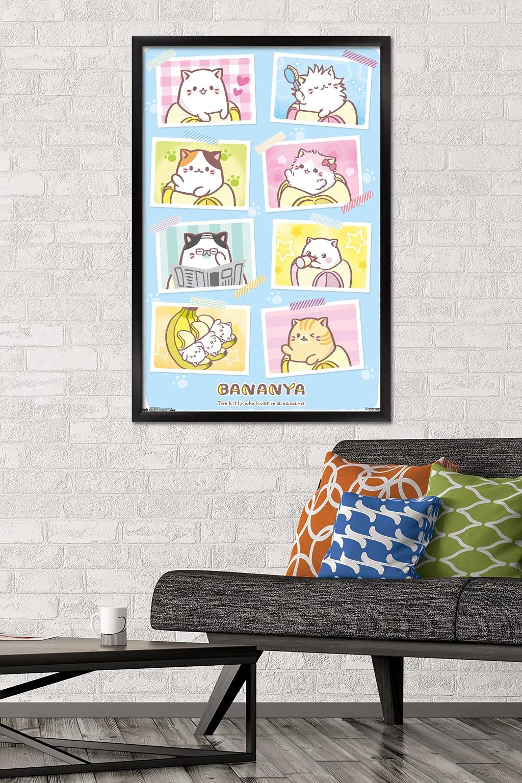 Trends International Bananya - Grid Wall Poster, 22.375'' X 34'', Black Framed Version