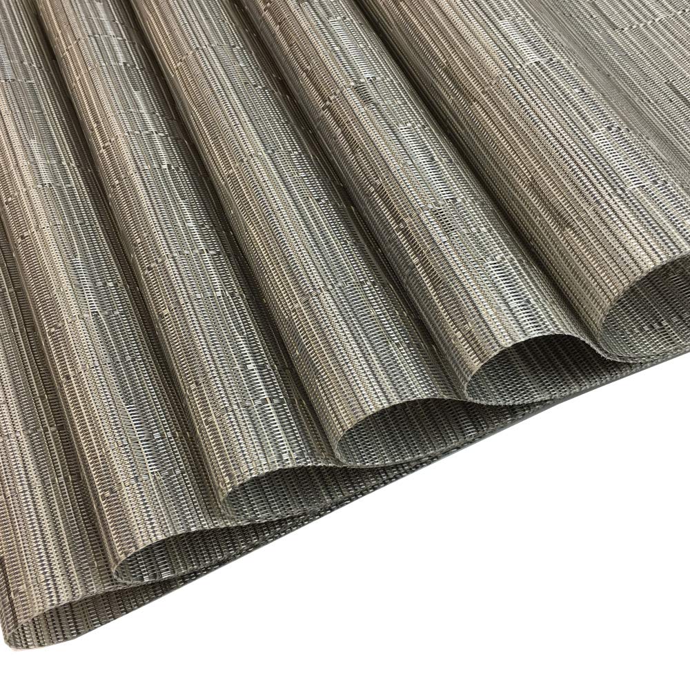 Red-A Placemats Set Of 6 For Dining Table Heat-Resistant Washable Place Mats Woven Vinyl Kitchen Table Mats Easy To Clean,Silver