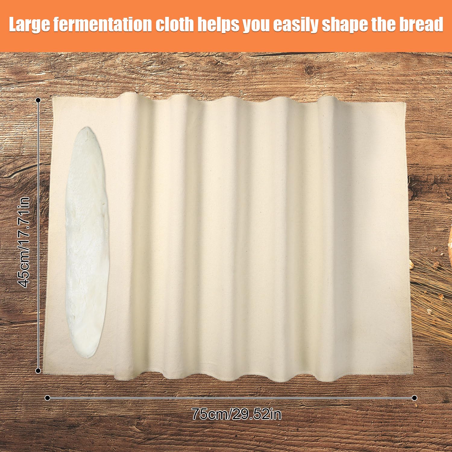 Lasuroa French Bread Baking Pan With Professional Proofing Cloth, 4 Loaves Baguette Bread Pan Long Sourdough Bread Baking Tray P