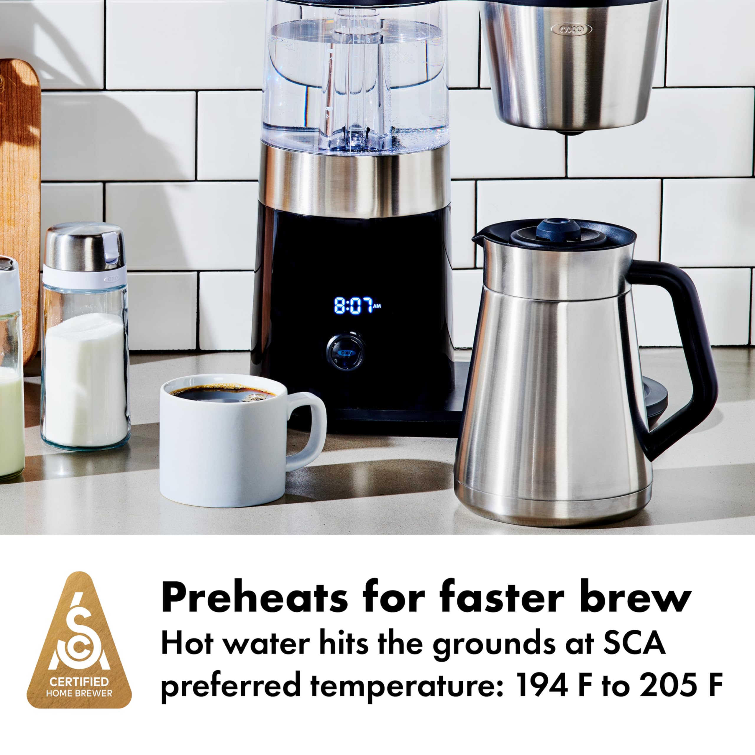 Oxo Brew 9 Cup Stainless Steel Coffee Maker,Silver, Black