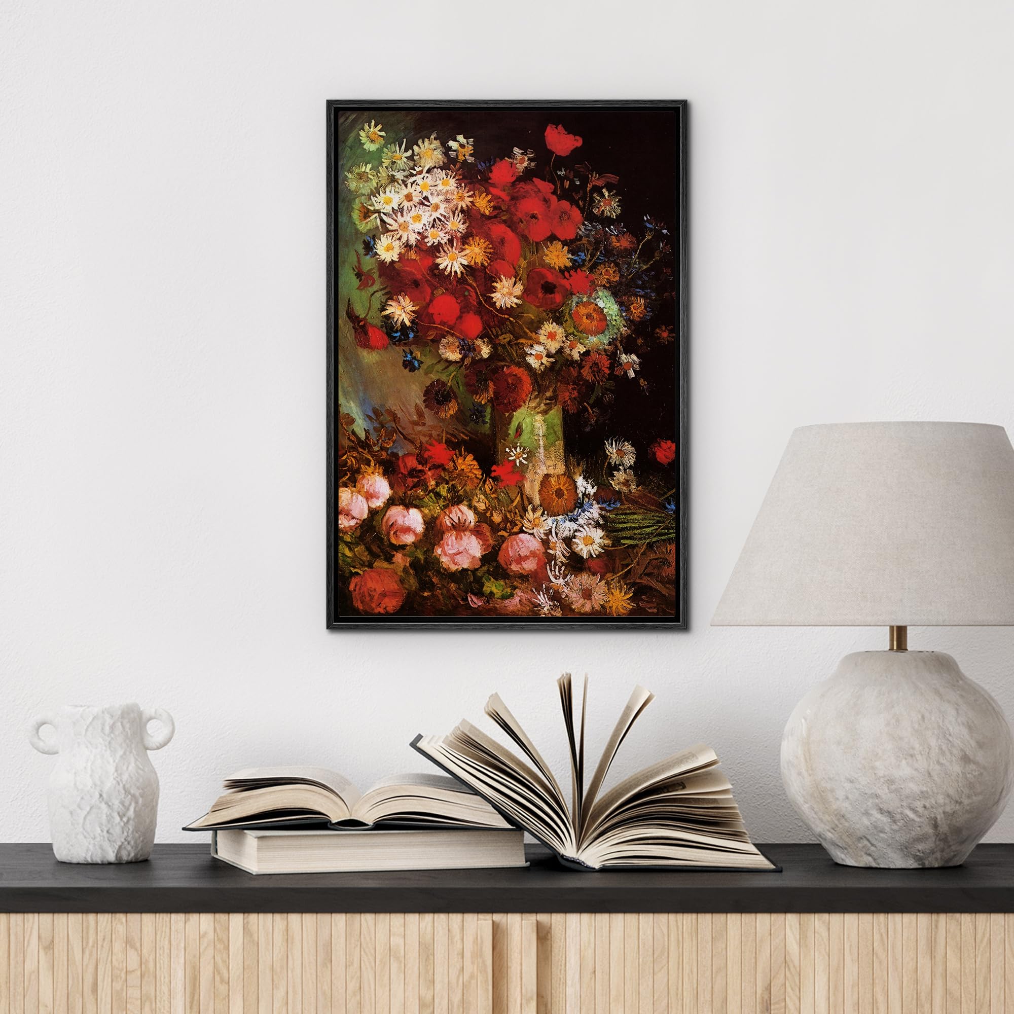 Wall26 Framed Canvas Print Wall Art Poppy Flowers By Master Artist Vincent Van Gogh Nature Wilderness Illustrations Fine Art Rel