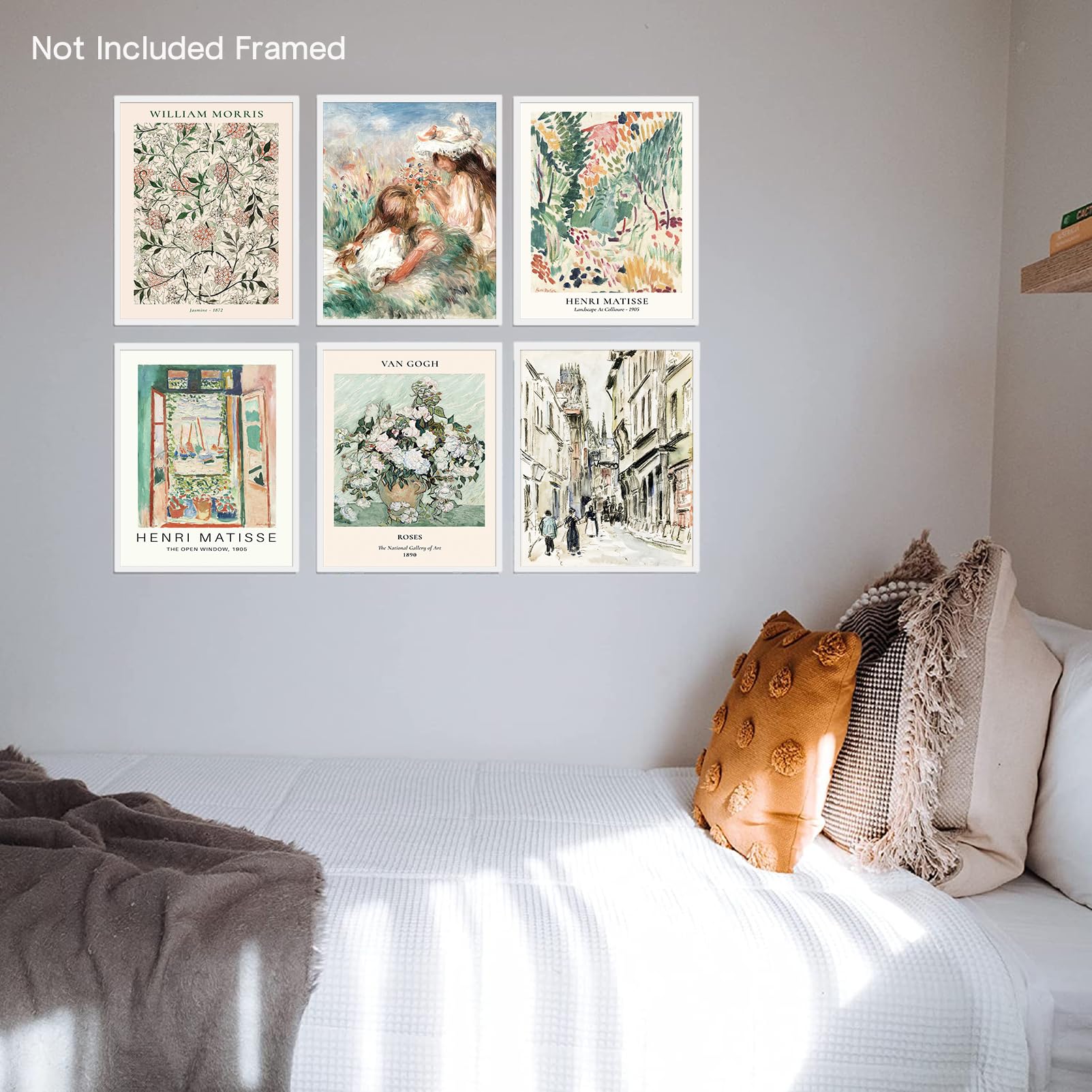 Liyaoli Henri Matisse Wall Decor Art Set Of 6 Unframed 8X10 Inch,Famous Artists Wall Art Prints Fine Art Reproductions Flower Po