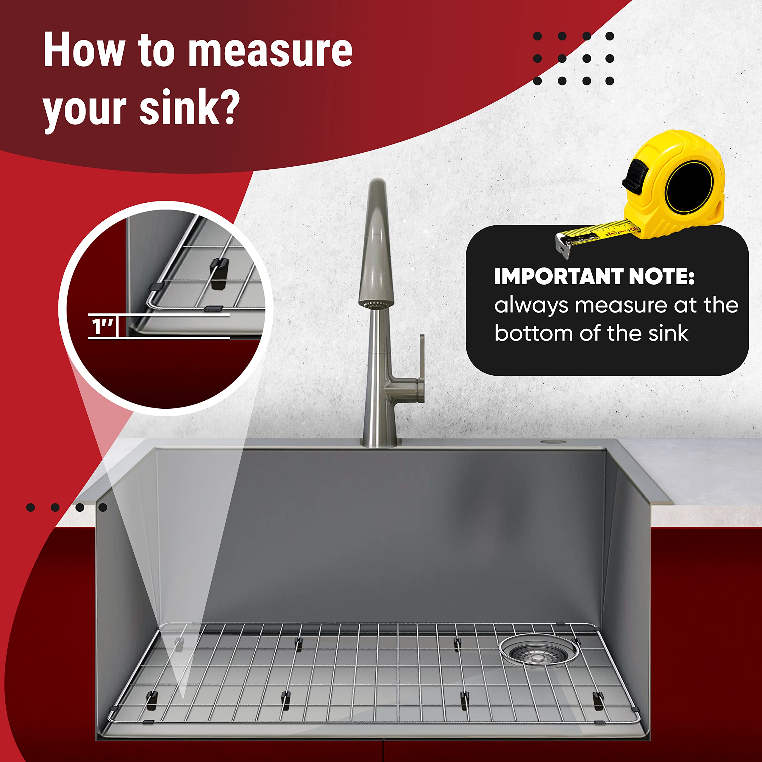 Sink Protectors For Kitchen Sink, Stainless Steel Sink Protector 28-1/4'' X 14-1/4'' X 1-1/4'', Sink Grate For Bottom Of Kitchen