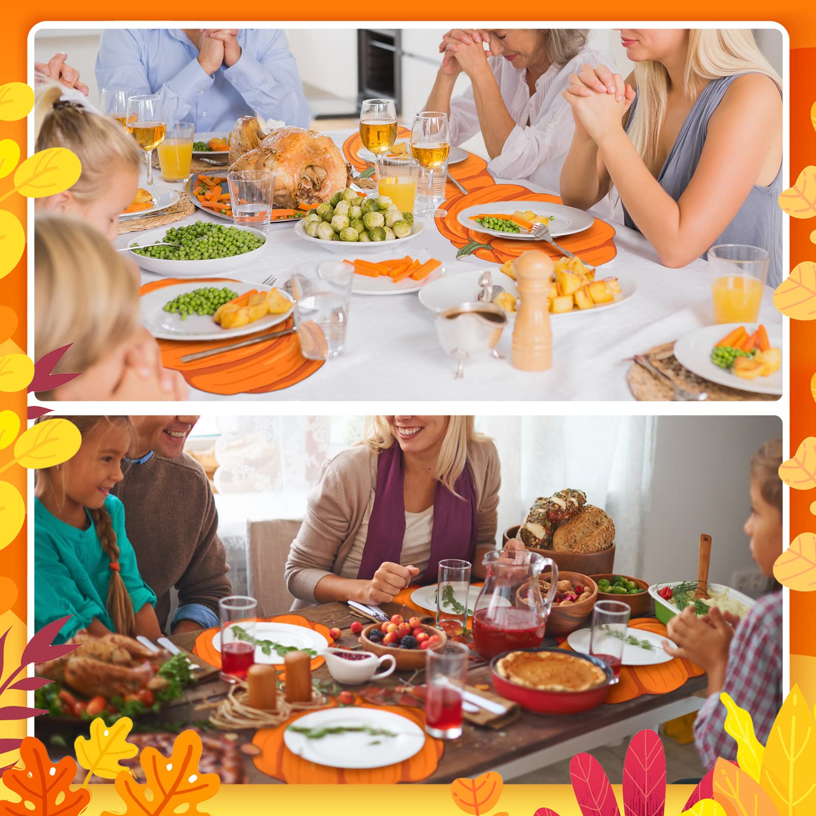 Thanksgiving Disposable Placemat Table Placemats Pumpkin Disposable Placemats 13 Inch Paper Placemats For Bridal Baby Shower Bir