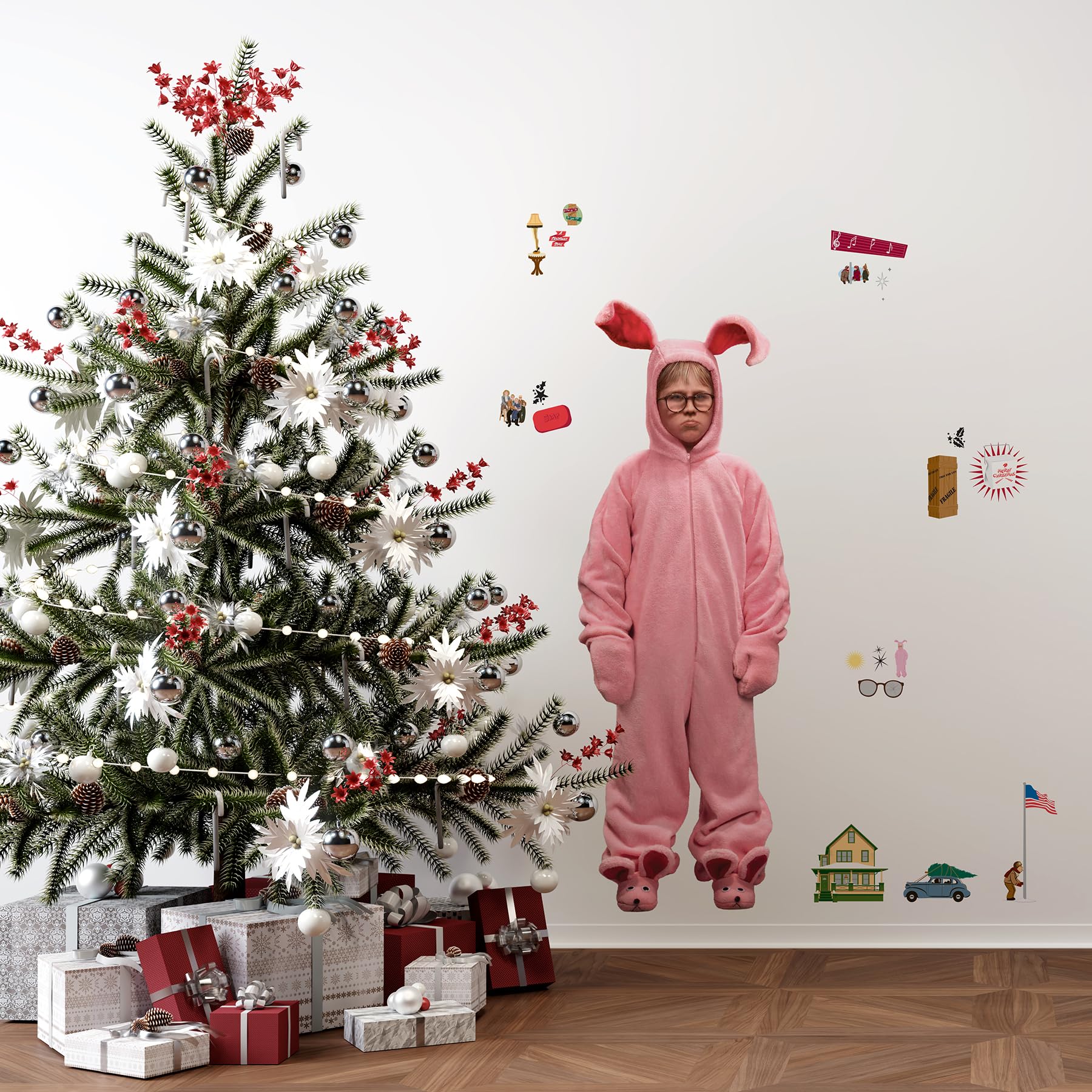 RoomMates Peel and Stick Wall Decals - A Christmas Story Ralphie Bunny Suit, Pink, Vinyl, RMK5409GM, Unit Size