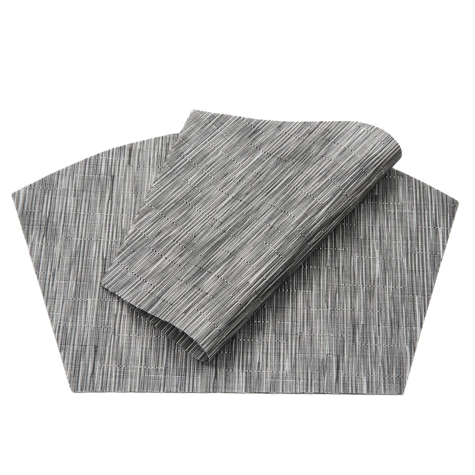 Shacos Round Table Placemats Wedge Placemats With Centerpiece Round Placemat Pvc Woven Table Mats Washable(7,Silver Grey)