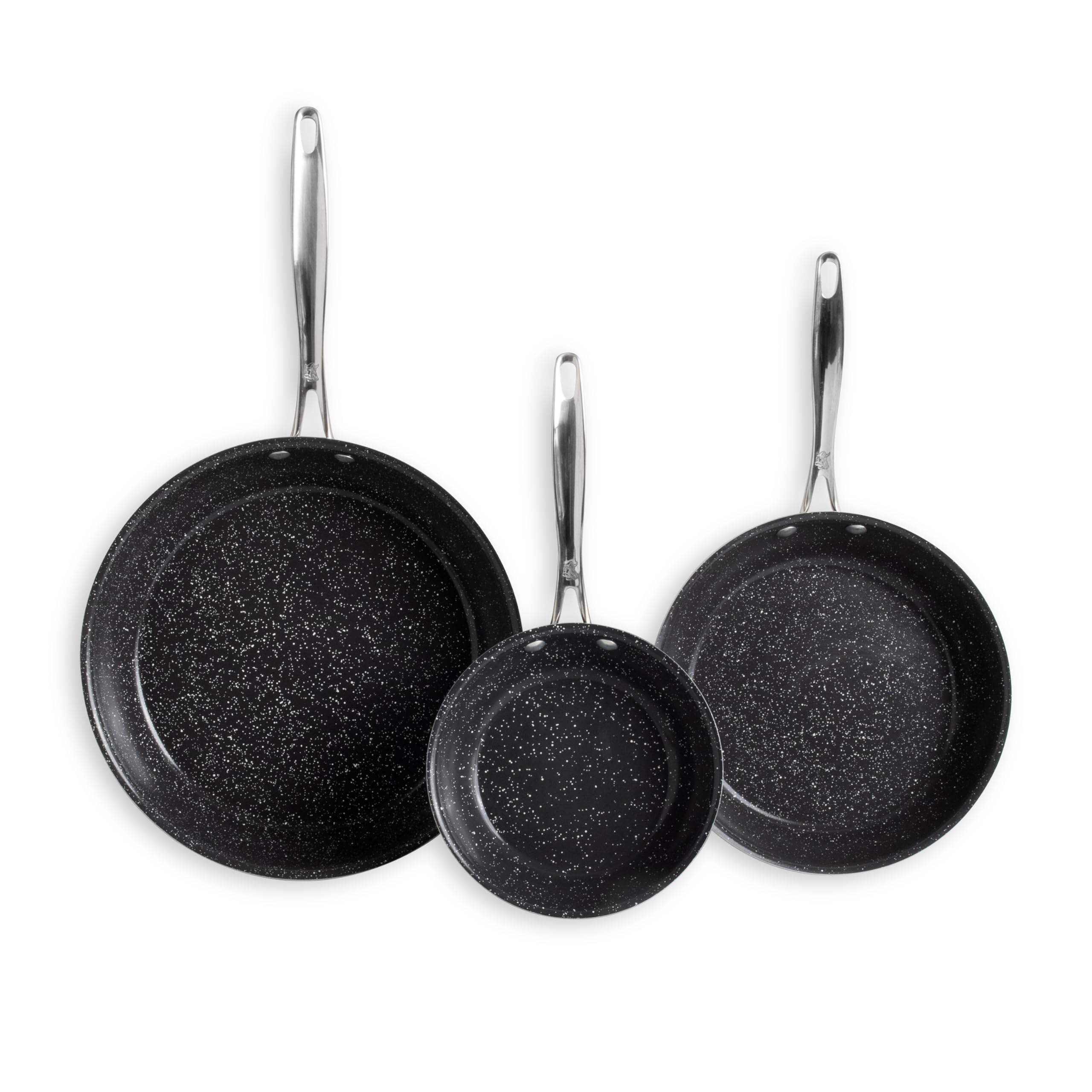 Nordic Ware Basalt 3Piece Skillet Set, 8, 10, and 12 Inch Skillets