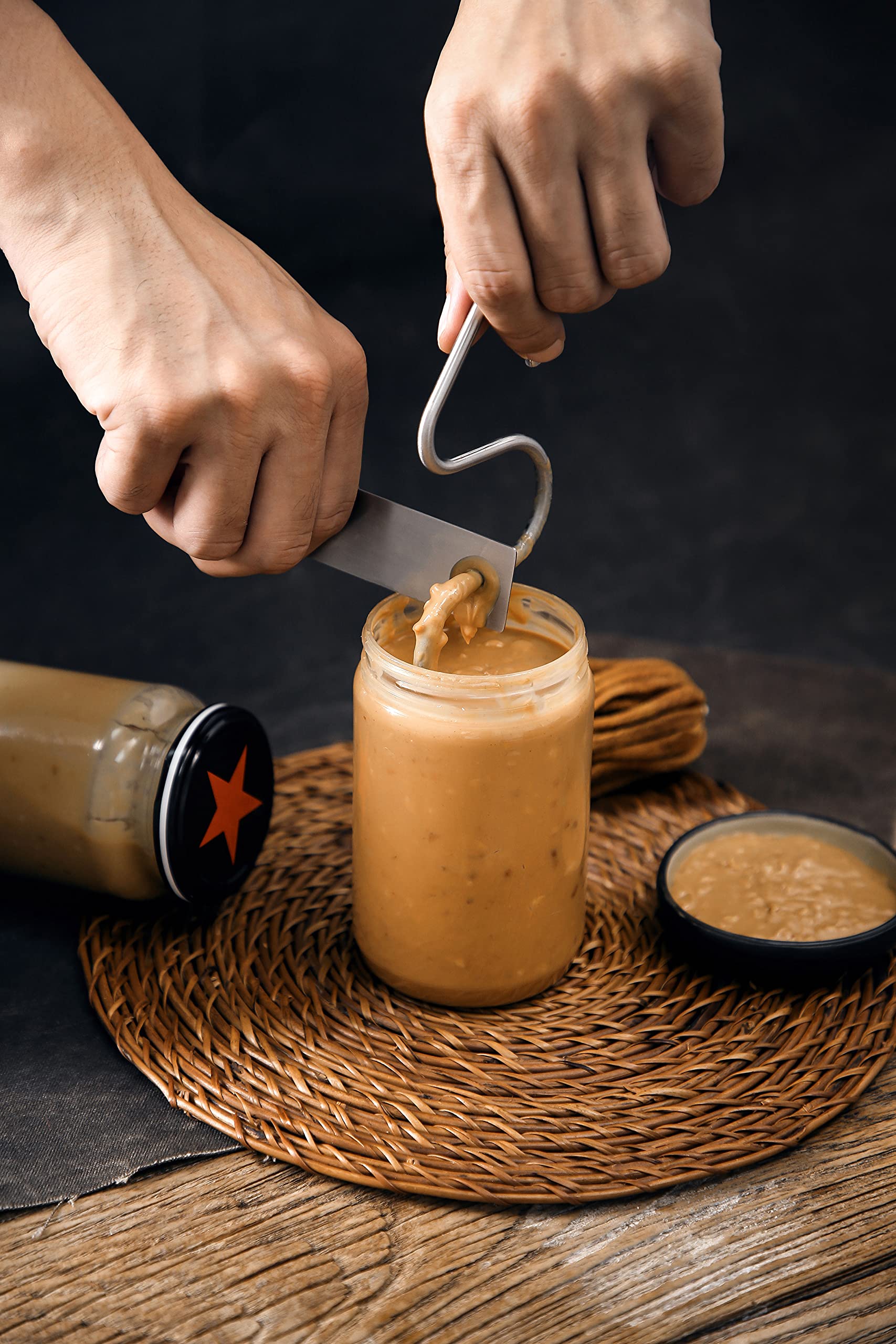 Lervont Natural Peanut Butter Stirrer Fits 12-30 Oz Jars | Stainless Steel | For Mixing Various Butter & Jam