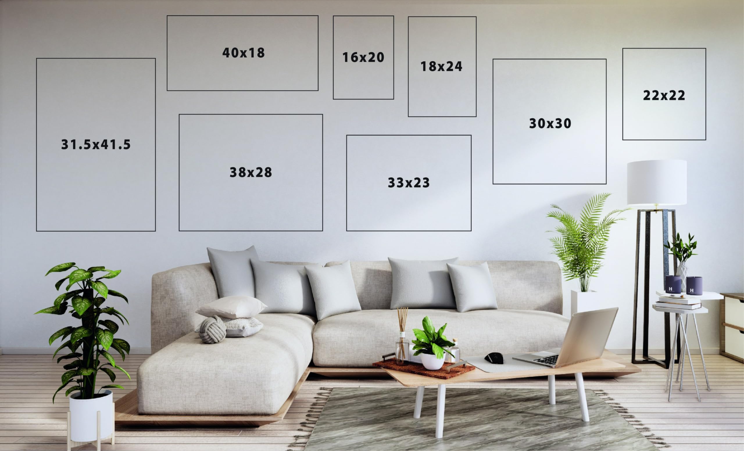 Kate And Laurel Sylvie Custom Printed Framed Canvas Wall Art, 16X20 Gray, Personal Canvas Print With Your Photos For Bedroom Or