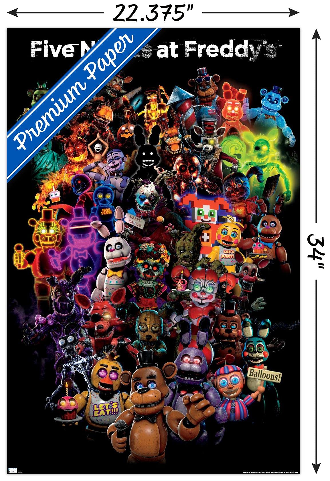 Trends International Five Nights At Freddy'S: Special Delivery - Collage Wall Poster, 22.37'' X 34.00'', Premium Poster & Mount