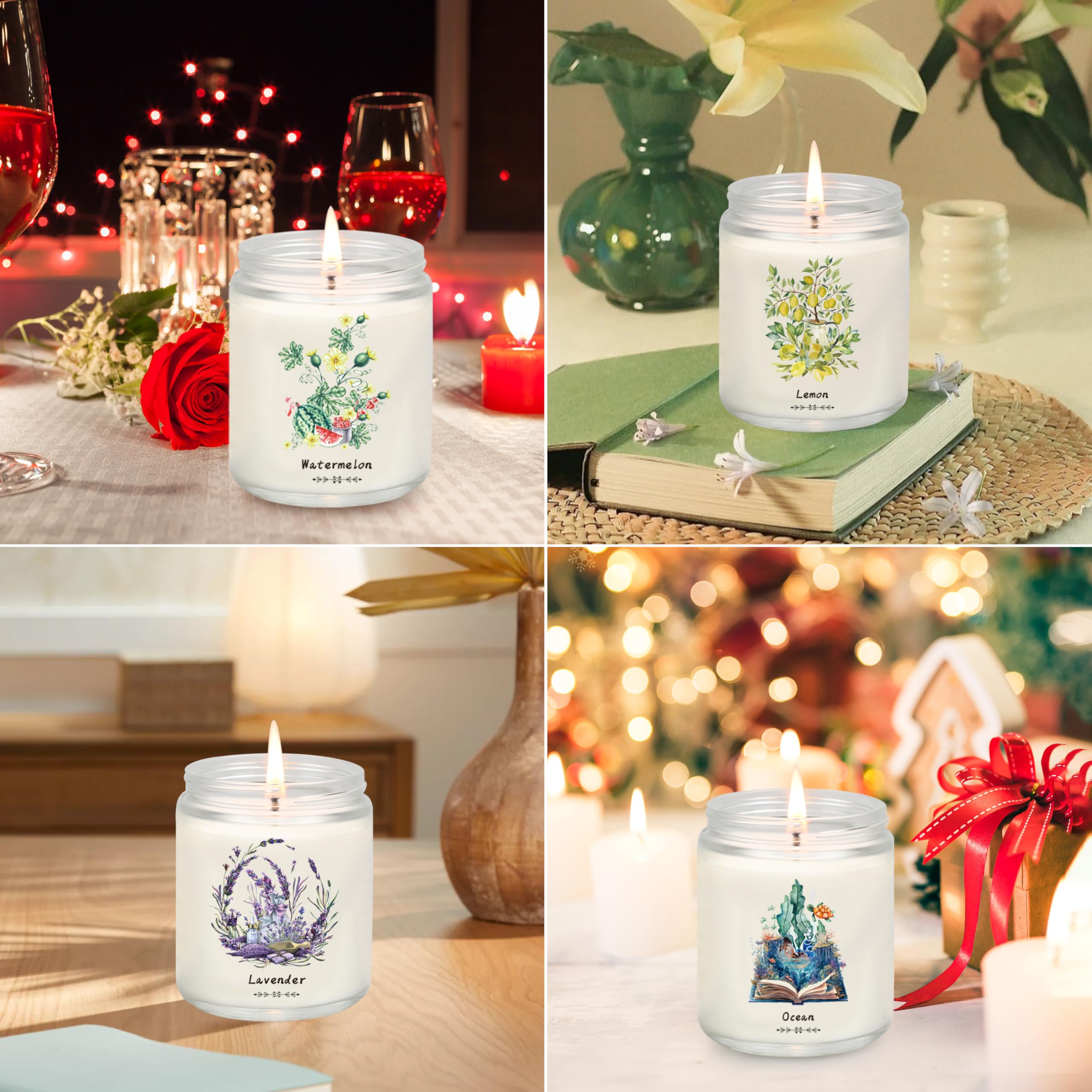 6 Pack Candles for Home Scented, Aromatherapy Candle Gift Set for Women, 37.8oz Natural Soy Wax Long Lasting Candle Set Gifts fo