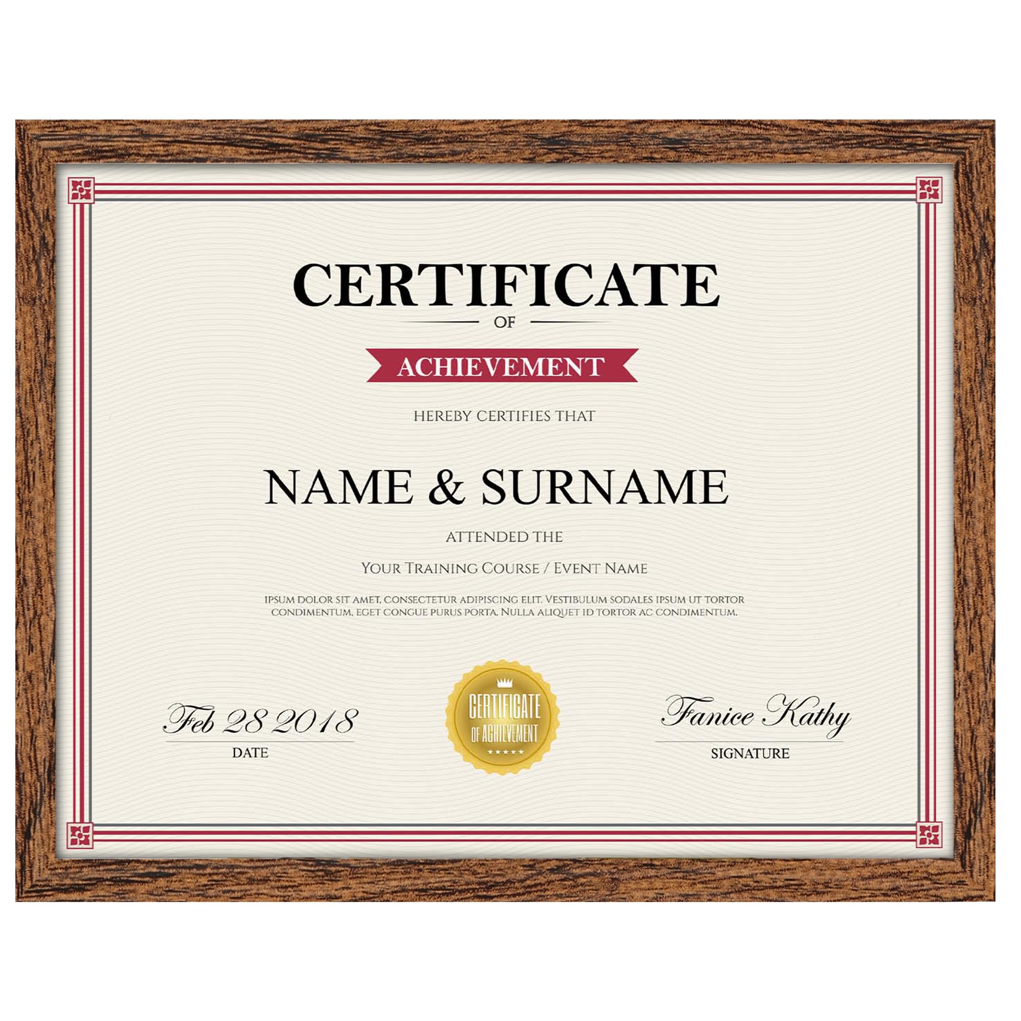 Giftgarden 8.5x11 Picture Frame Walnut Brown, Certificate Award Document Diploma 8.5 by 11 Thin Frame for Wall Tabletop Display,