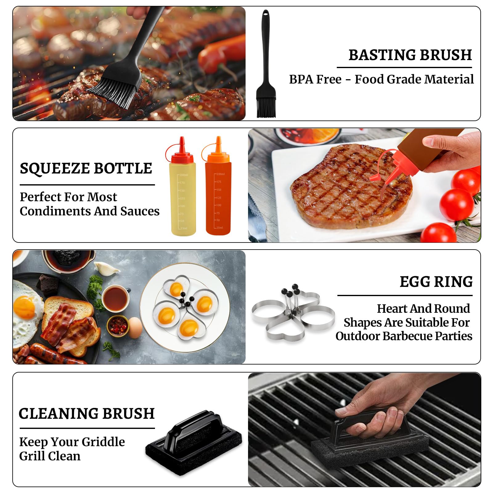 Griddle Accessories Kit, 29Pcs For Blackstone Flat Top Grill Accessories Set For Camp Chef, Grilling Utensils Set With Spatulas,