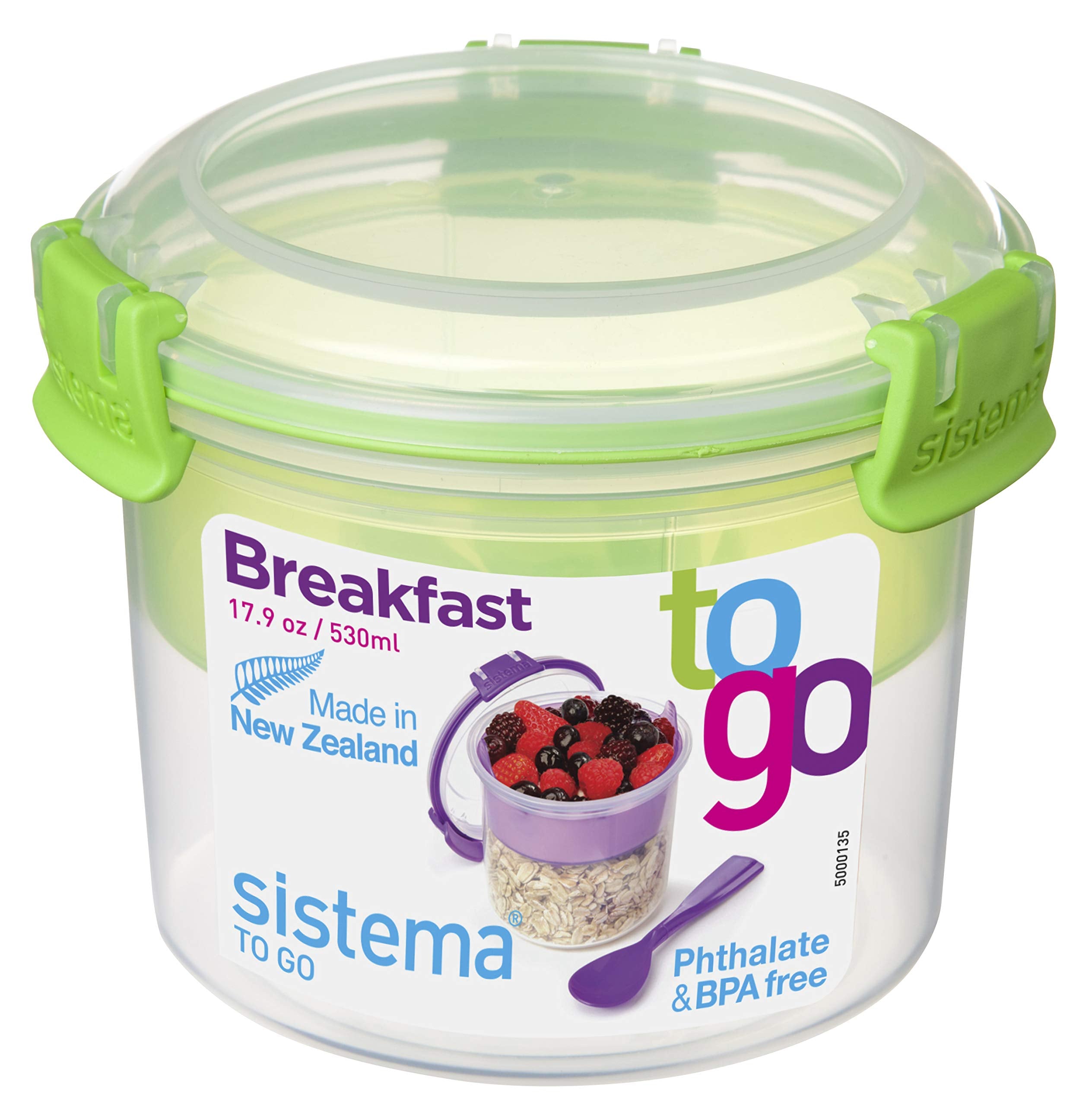 Sistema To Go Collection Breakfast Plastic Bowl Food Storage Container