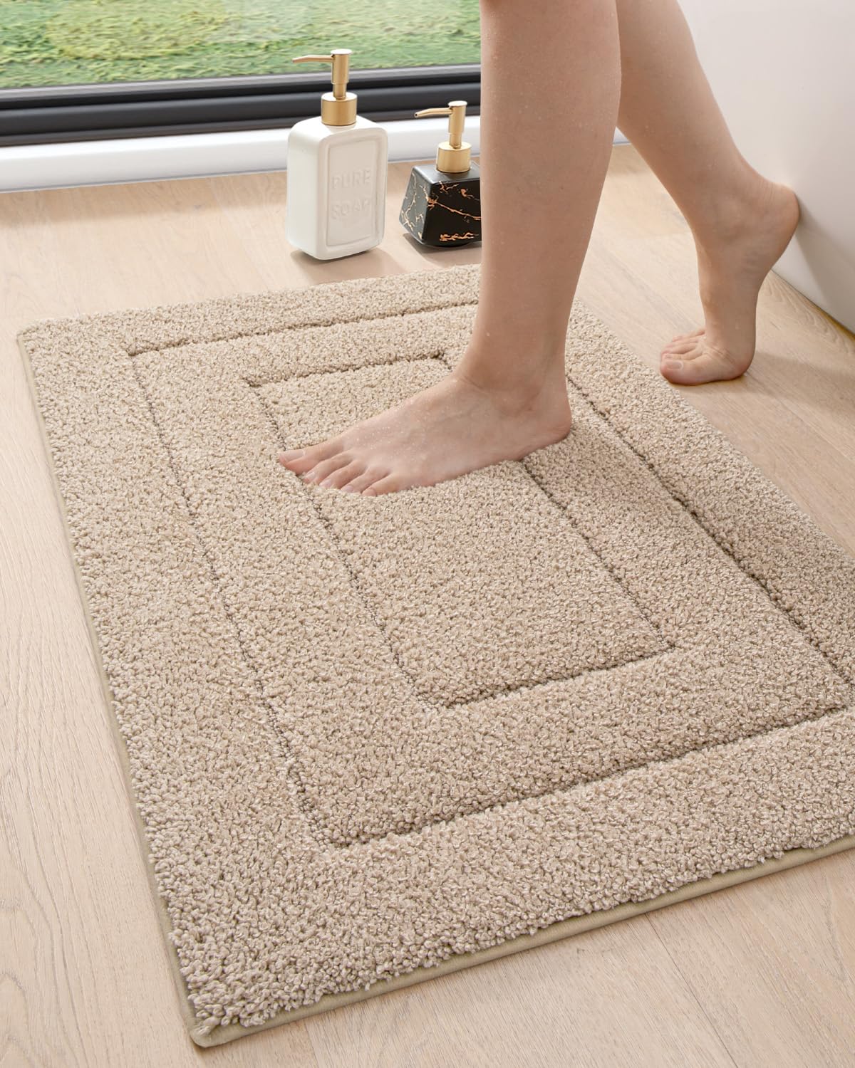 DEXI Bathroom Rug 36x24, Non Slip Washable Bath Mat for Shower Floor, Absorbent Soft Bathmat with Rubber Backing, Quick Dry Micr