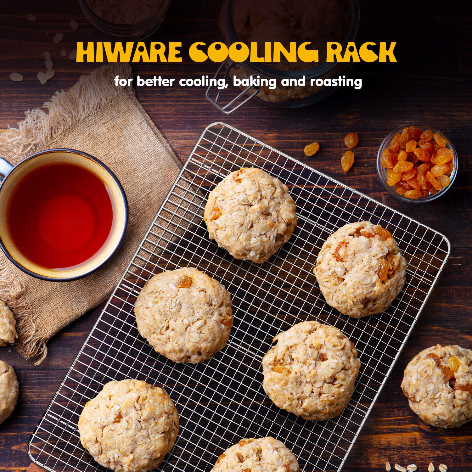 Hiware 2-Pack Cooling Racks For Baking - 8.5'' X 12'' - Quarter Size - Stainless Steel Wire Cookie Rack Fits Quarter Sheet Pan,