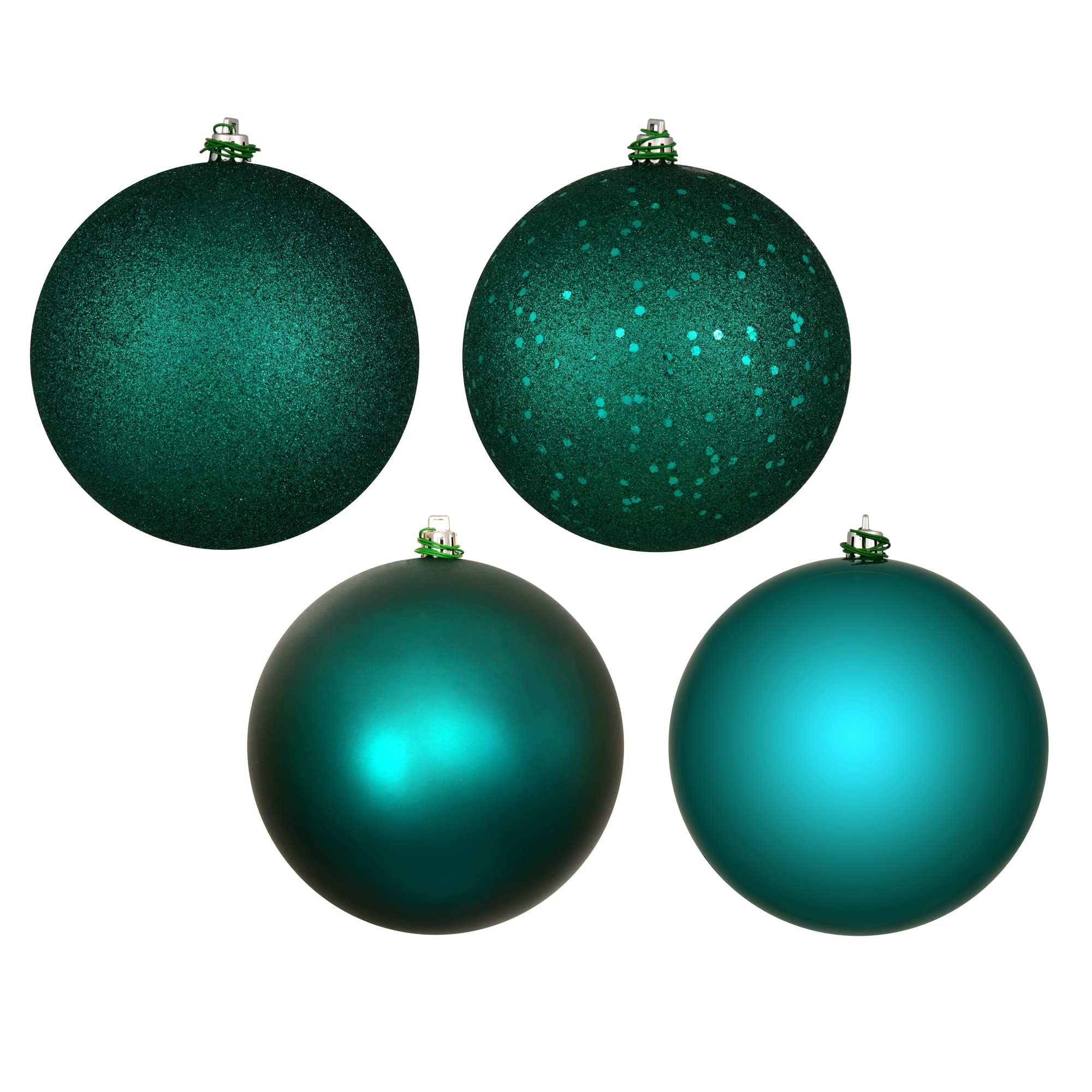 Vickerman 6 Dark Teal 4-Finish Ball Ornament Set.Includes 4 Ornaments per Box.