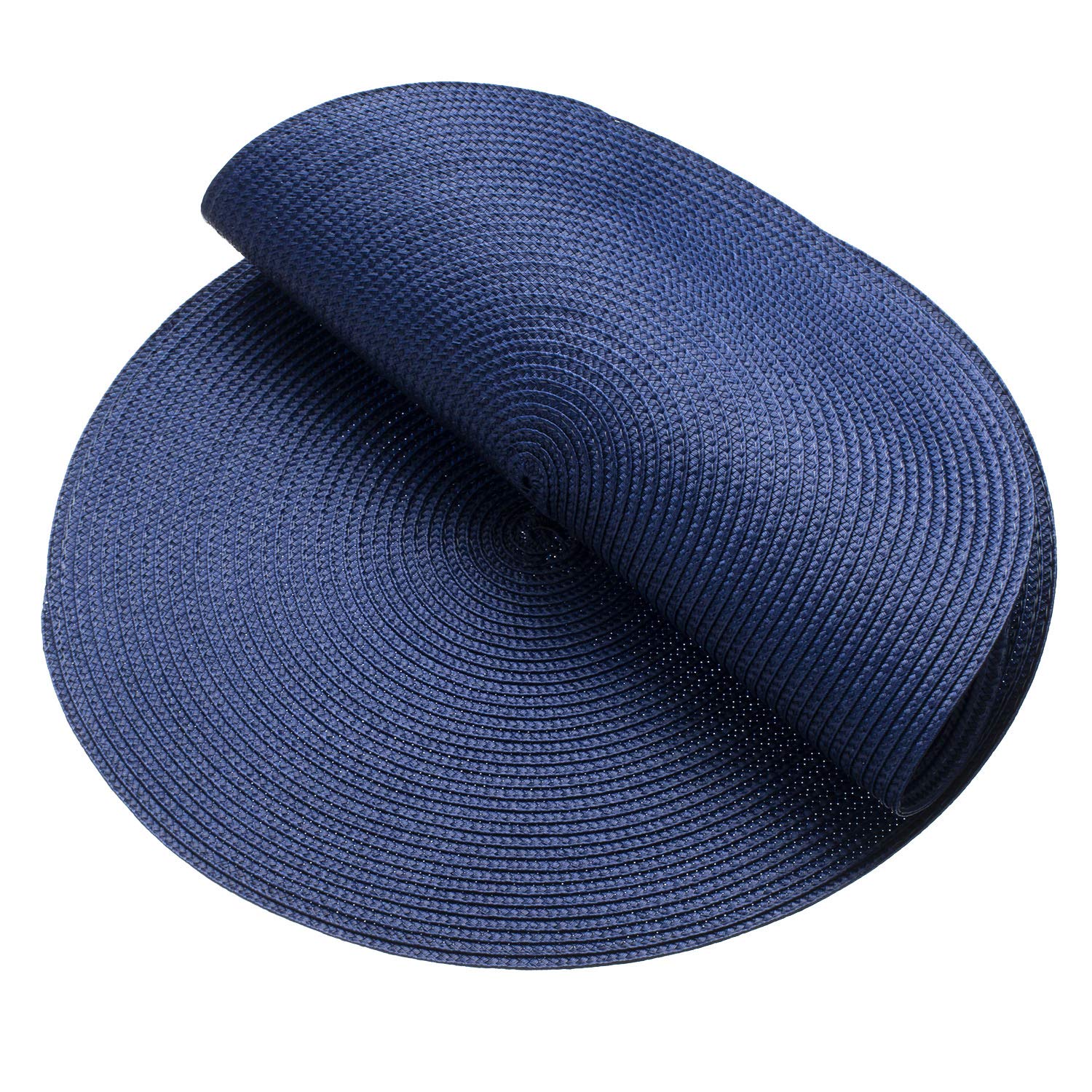 Ahhfsmei Round Braided Placemats 15 Inch Round Table Mats For Dining Tables Natural Woven Heat Resistant Place Mats Set Of 6 (Tr