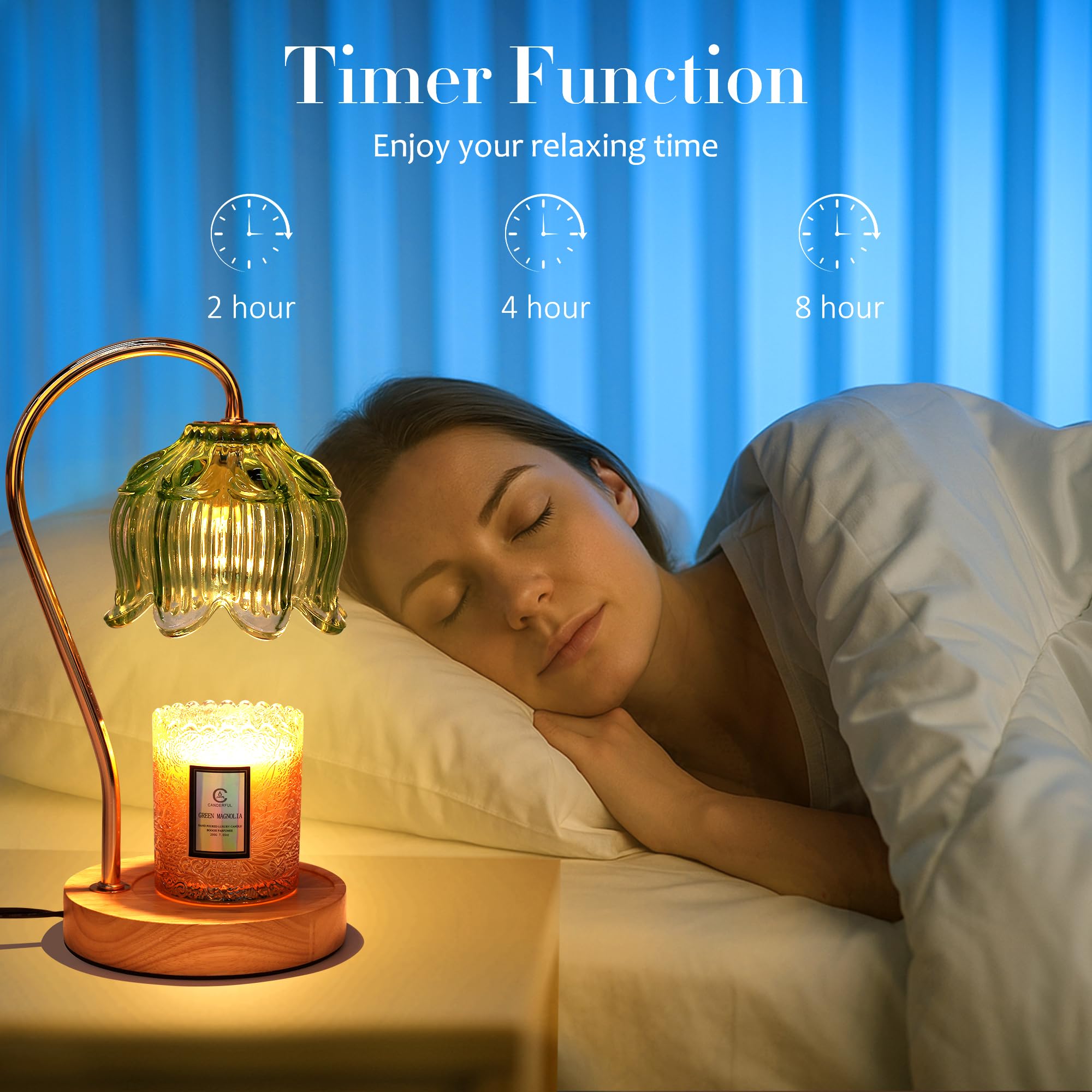 Merrtody Flower Candle Warmer Lamp with Timer & Dimmer - Fits All Jar Scented Candles - Christmas & Mother s Day Gift for Women