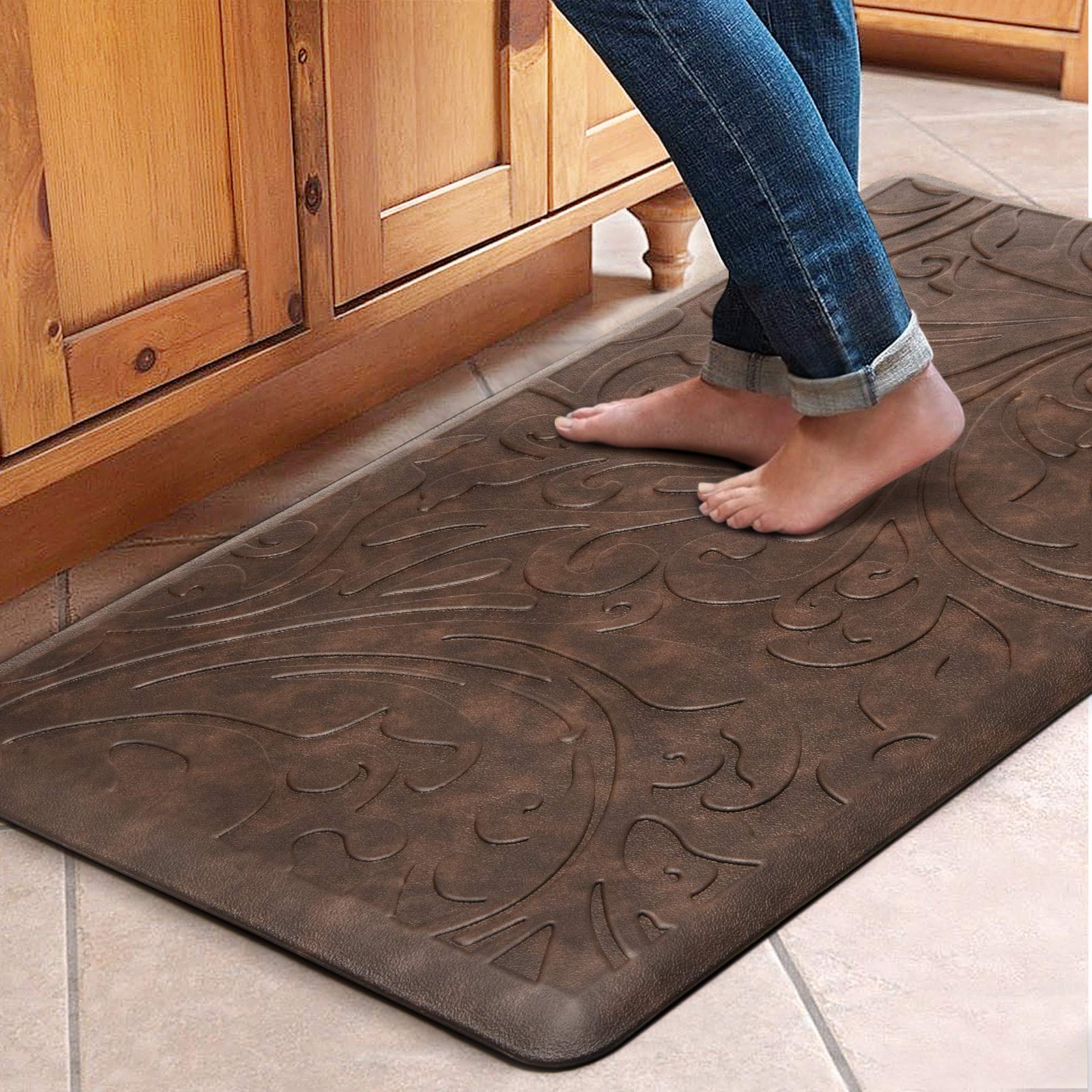 Kmat Kitchen Mat Cushioned Anti-Fatigue Floor Mat Waterproof Non-Slip Standing Mat Ergonomic Comfort Floor Mat Rug For Home,Offi