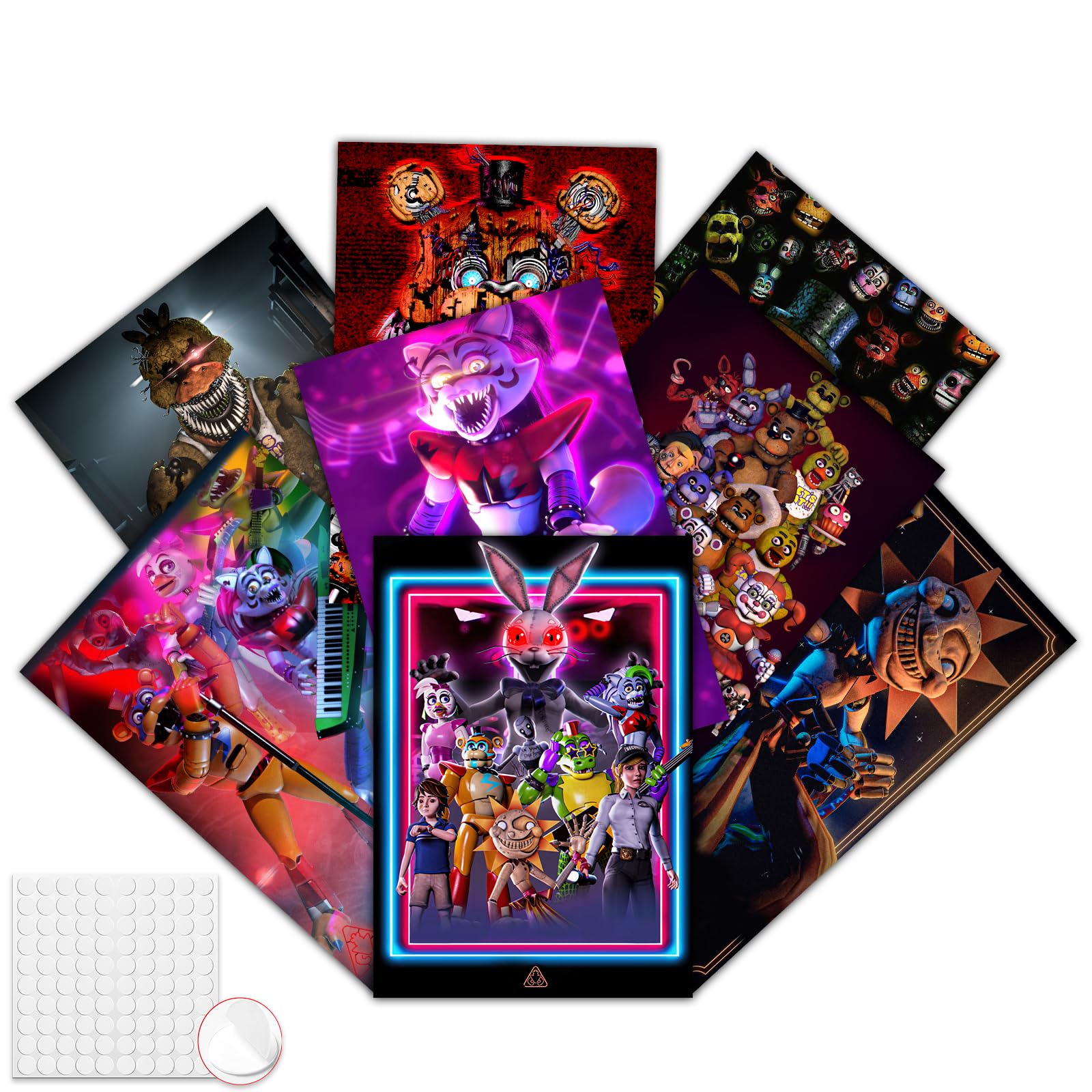 Pounchi Horror Gaming Posters (8 Pcs With Wall Collage Kit) 11.4'' X 16.5'' Unframed Version Hd Printing Poster For Horror Video