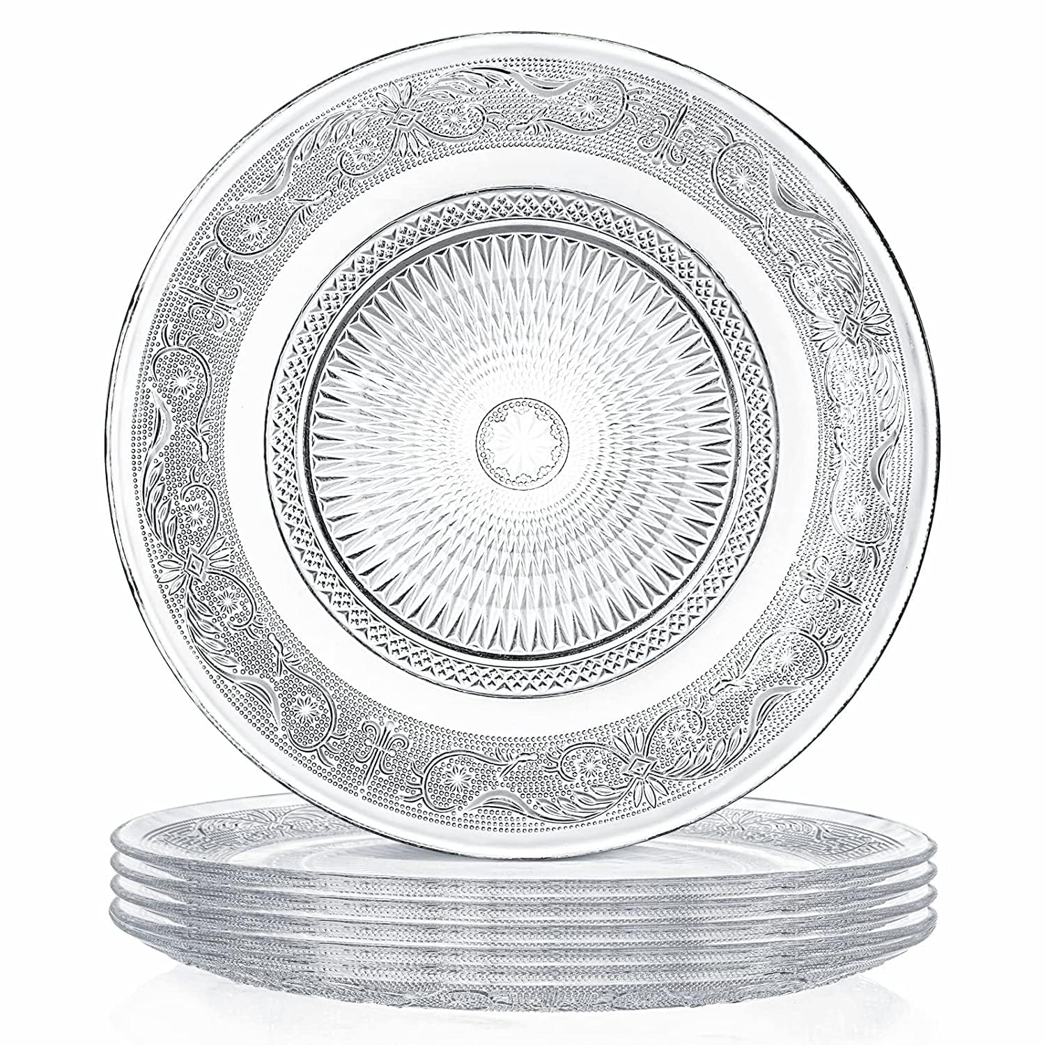 Cloudsell Serving Tray Set, Pack Of 1 Dining Tableware Plates For Snacks And Dry Fruit, Glass Tray Plate For Diwali Home Decor O