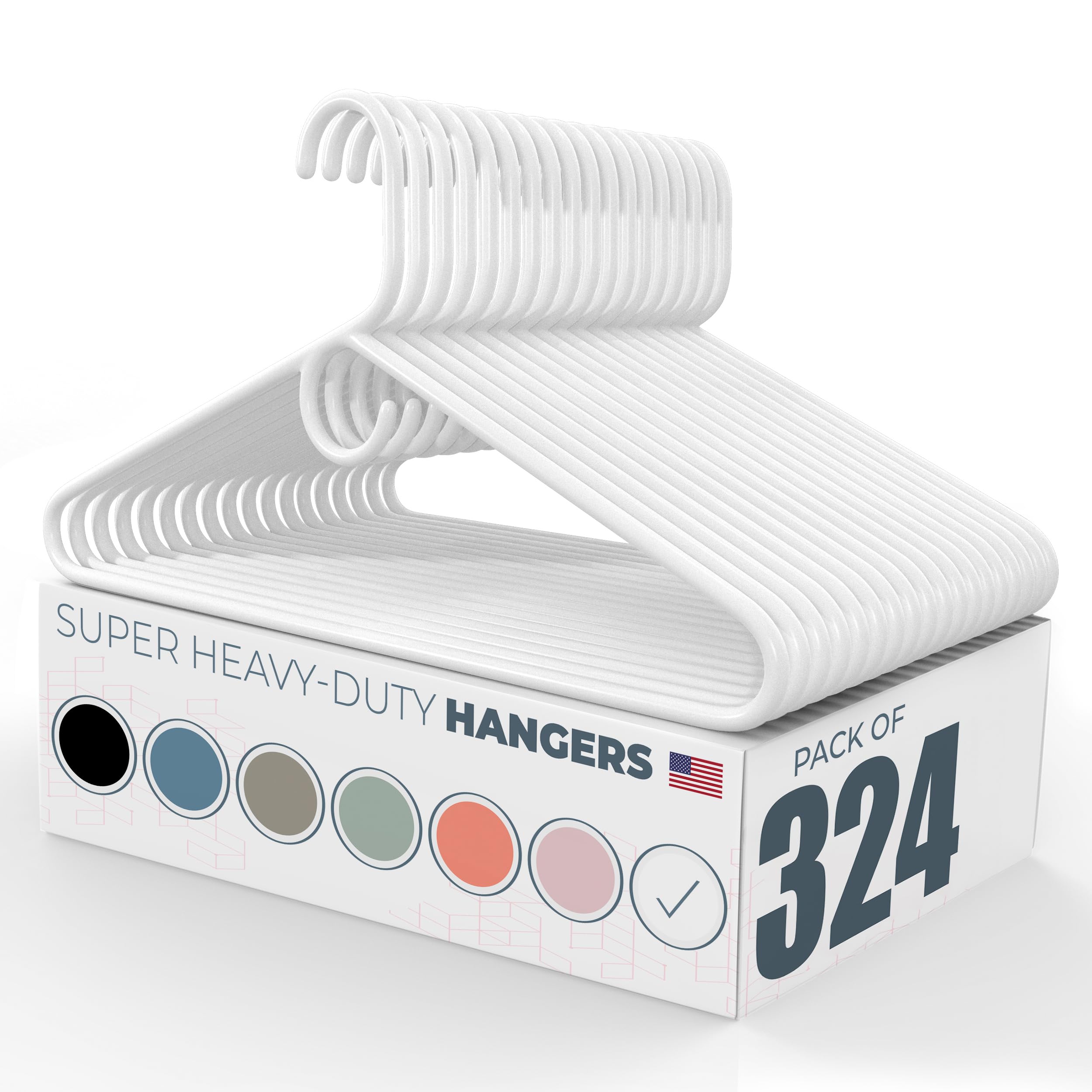 Made In Usa Super Heavy Duty Plastic Clothes Hangers Bulk, 20 30 50 100 Pack Available, Strong Plastic Hangers, Plastic Coat Han