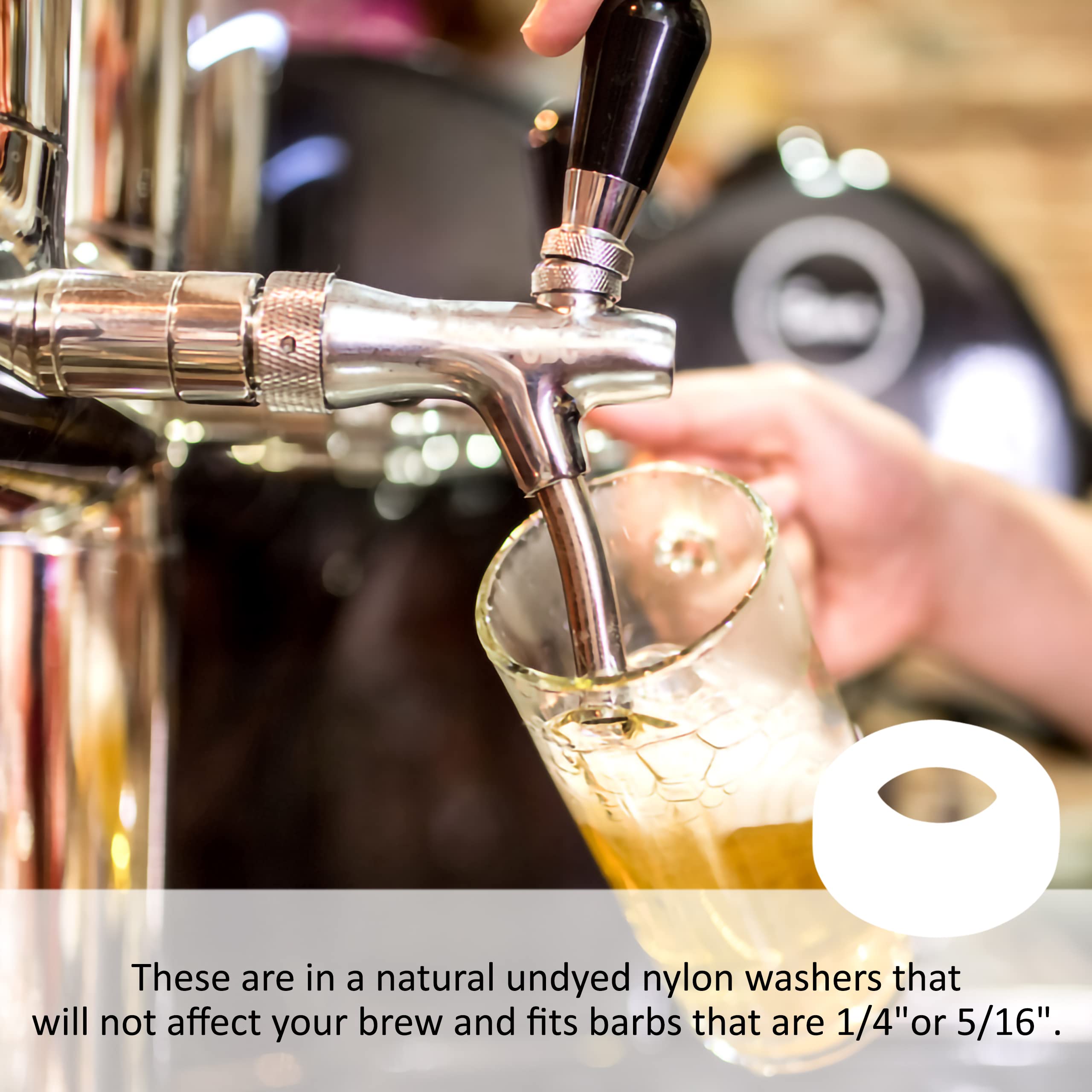 1/4 Inch Flare White Washer - 25 Pack