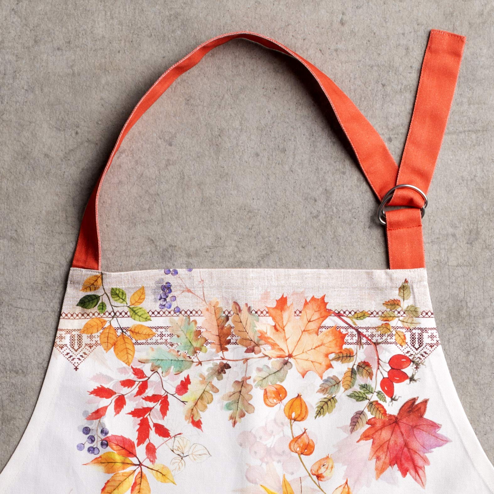Maison D' Hermine Amarante 100% Cotton 1 Piece Kitchen Apron With An Adjustable Neck & Hidden Centre Pocket With Long Ties For W