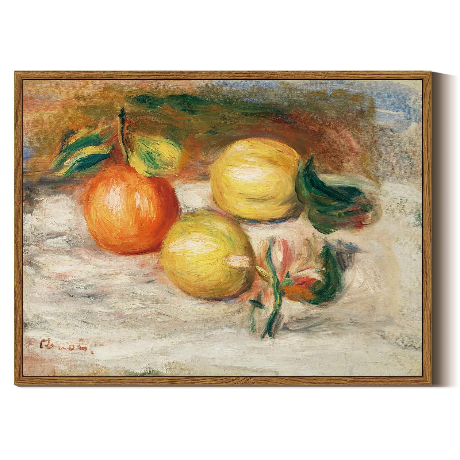 Arpeotcy Framed Canvas Wall Art, Vintage Still Life Wall Art Home Decor, Classical Farmhouse Fruit Oil Painting For Kitchen, Din