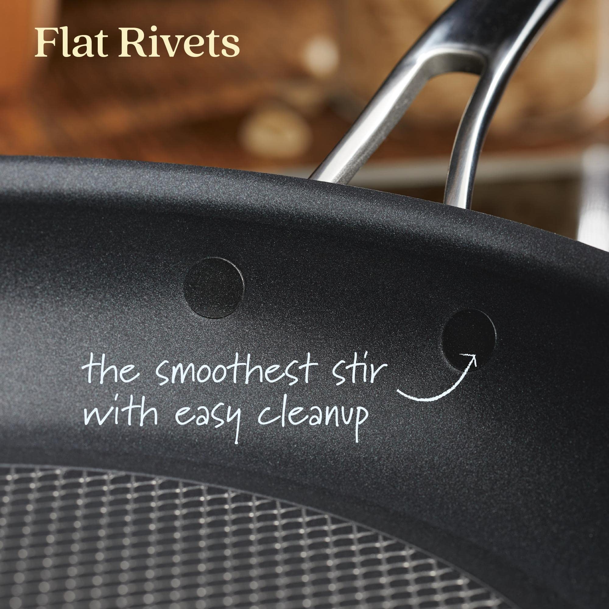 Anolon X Seartech Aluminum Nonstick Frying Pan With Helper Handle, 12-Inch, Super Dark Gray