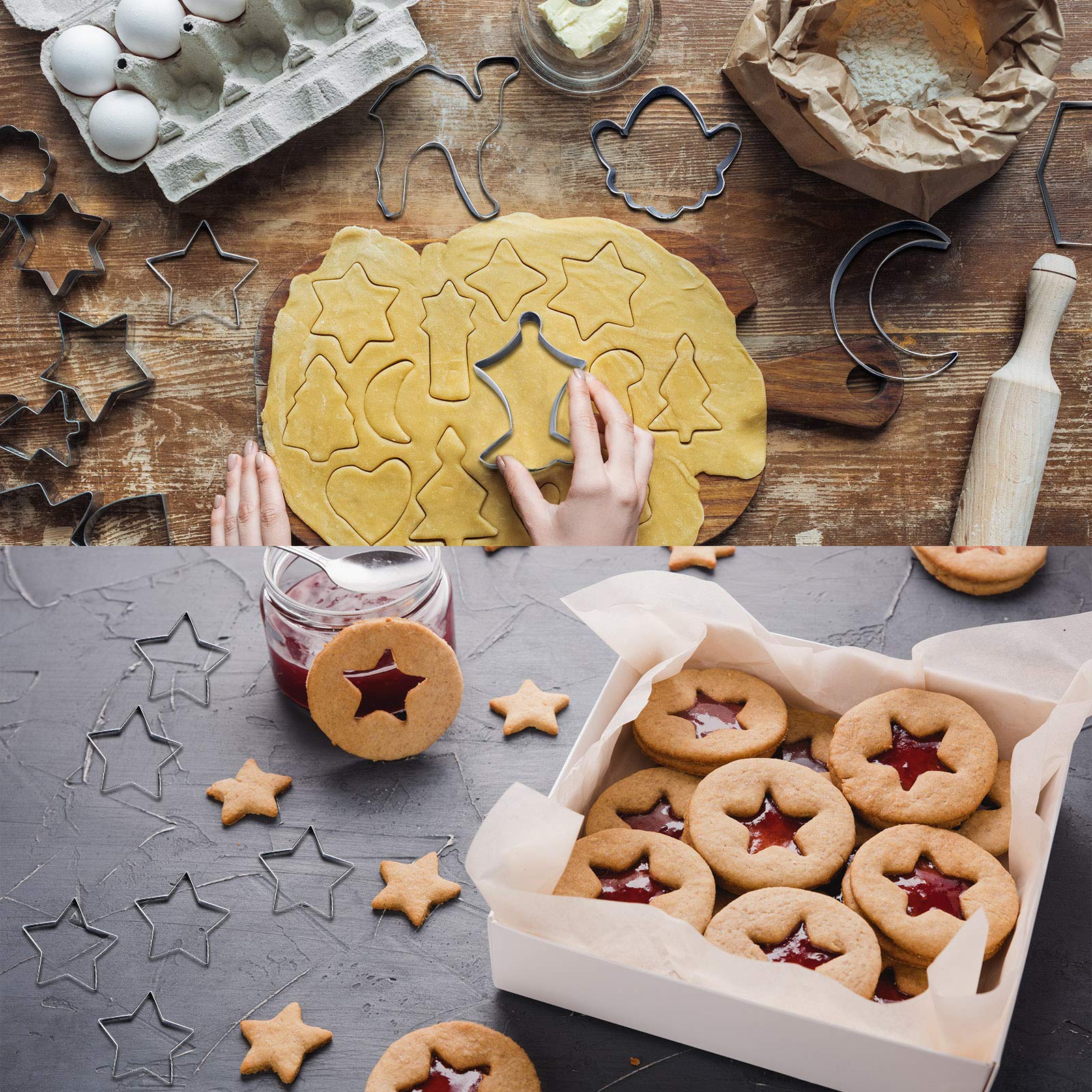 9 Pieces Eid Mubarak Cookie Cutters Eid Ramadan Biscuit Molds Diy Biscuit Cutters Stainless Steel Fondant Cutters With Lantern C