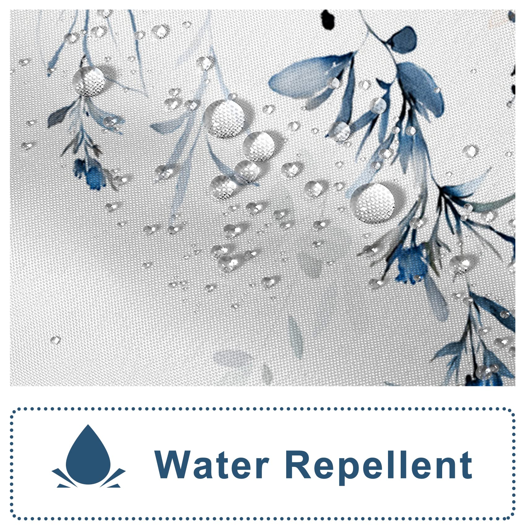 Awert Blue Plants Shower Curtain With Hooks Watercolor Leaves Shower Curtain For Bathroom Waterproof Bathroom Accessories Bathtu