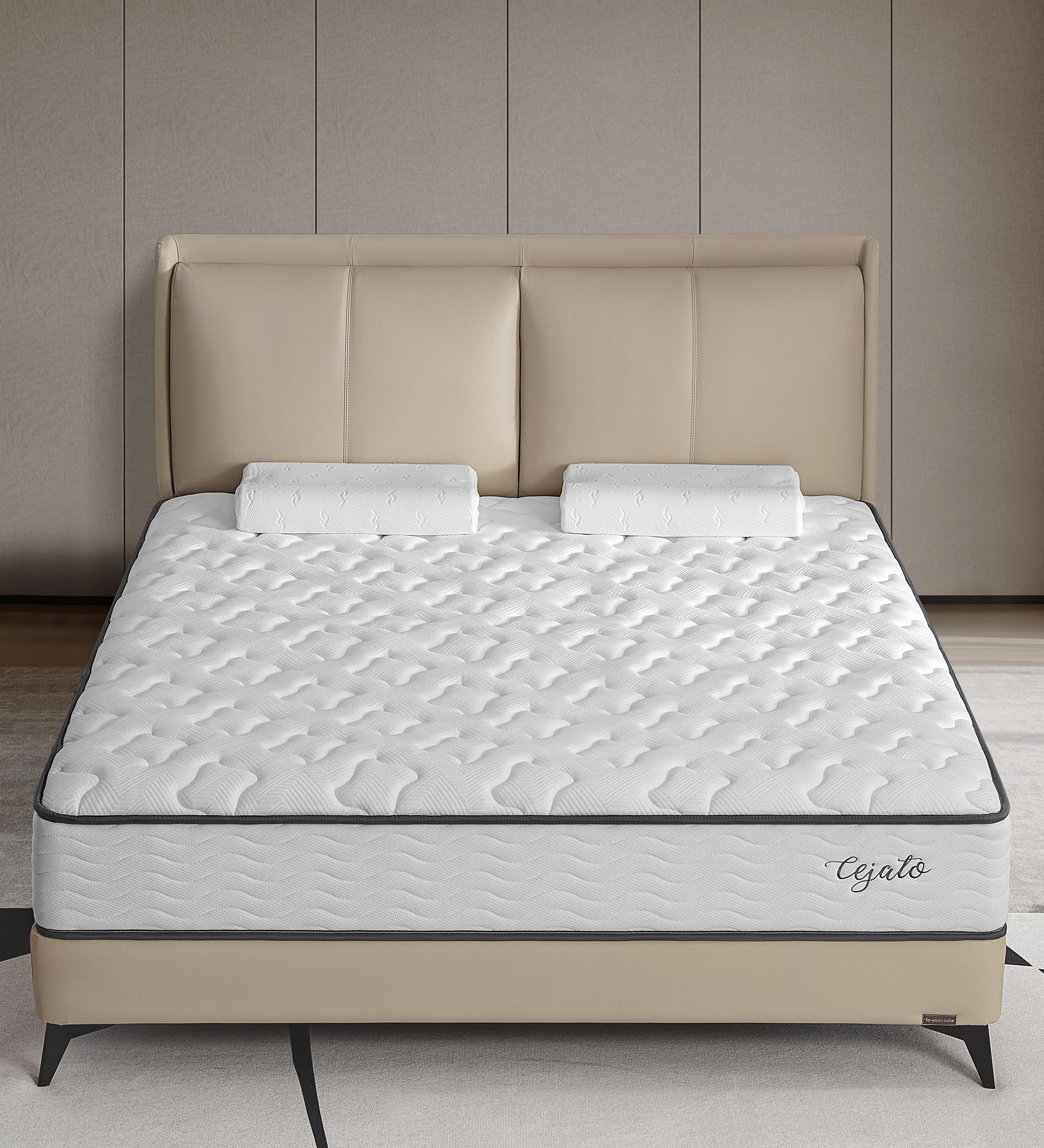 Cejato Queen Mattresses,12 Inch Queen Size Mattress In A Box,Memory Foam Hybrid White Mattress With Provide Support And Improve