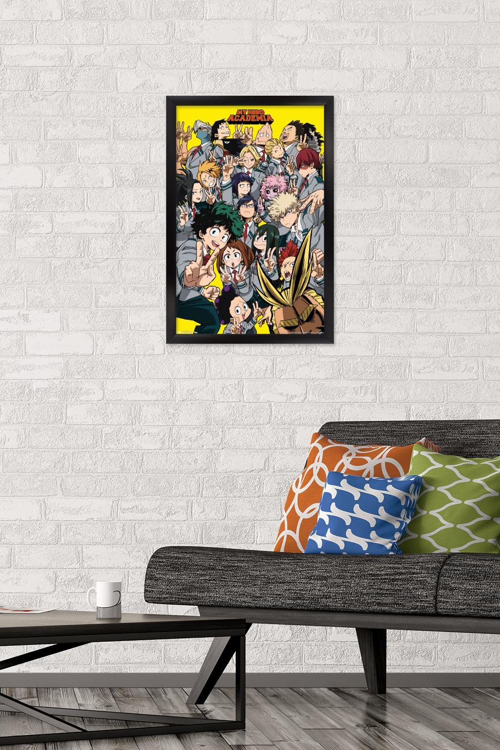 Trends International My Hero Academia - Selfie Wall Poster, 14.725'' X 22.375'', Black Framed Version